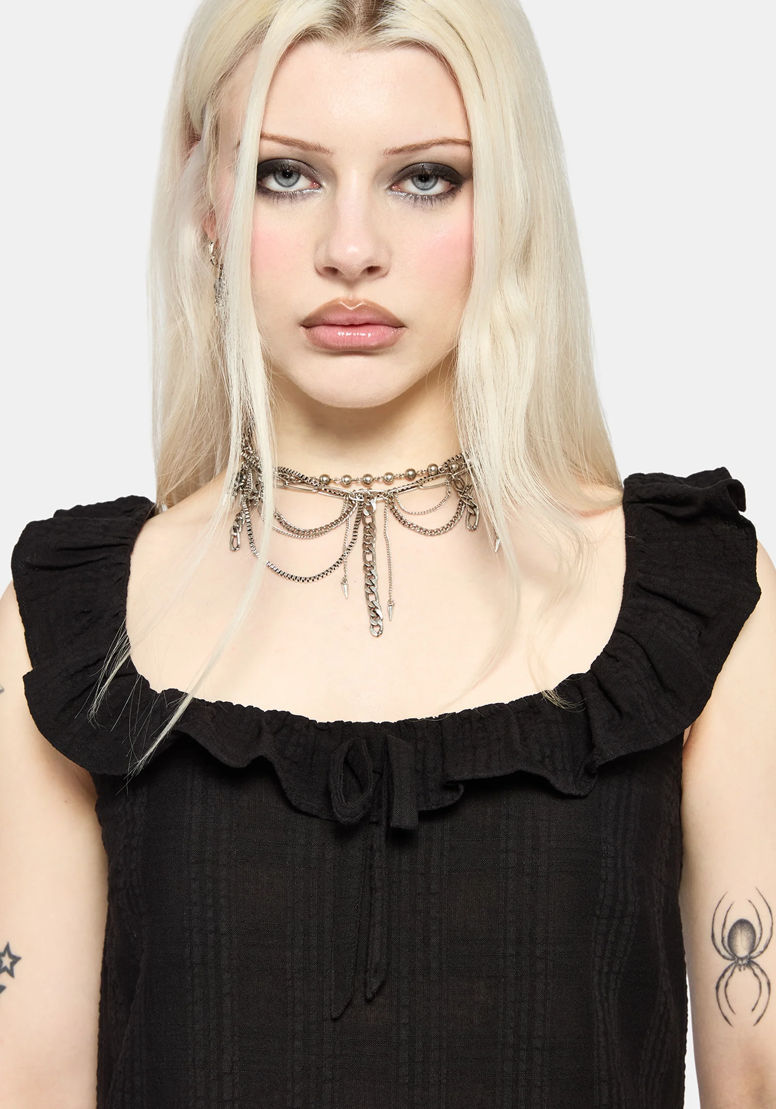 Nephra Frilly Sleeve Trapeze Mini Smock Dress - Image 2