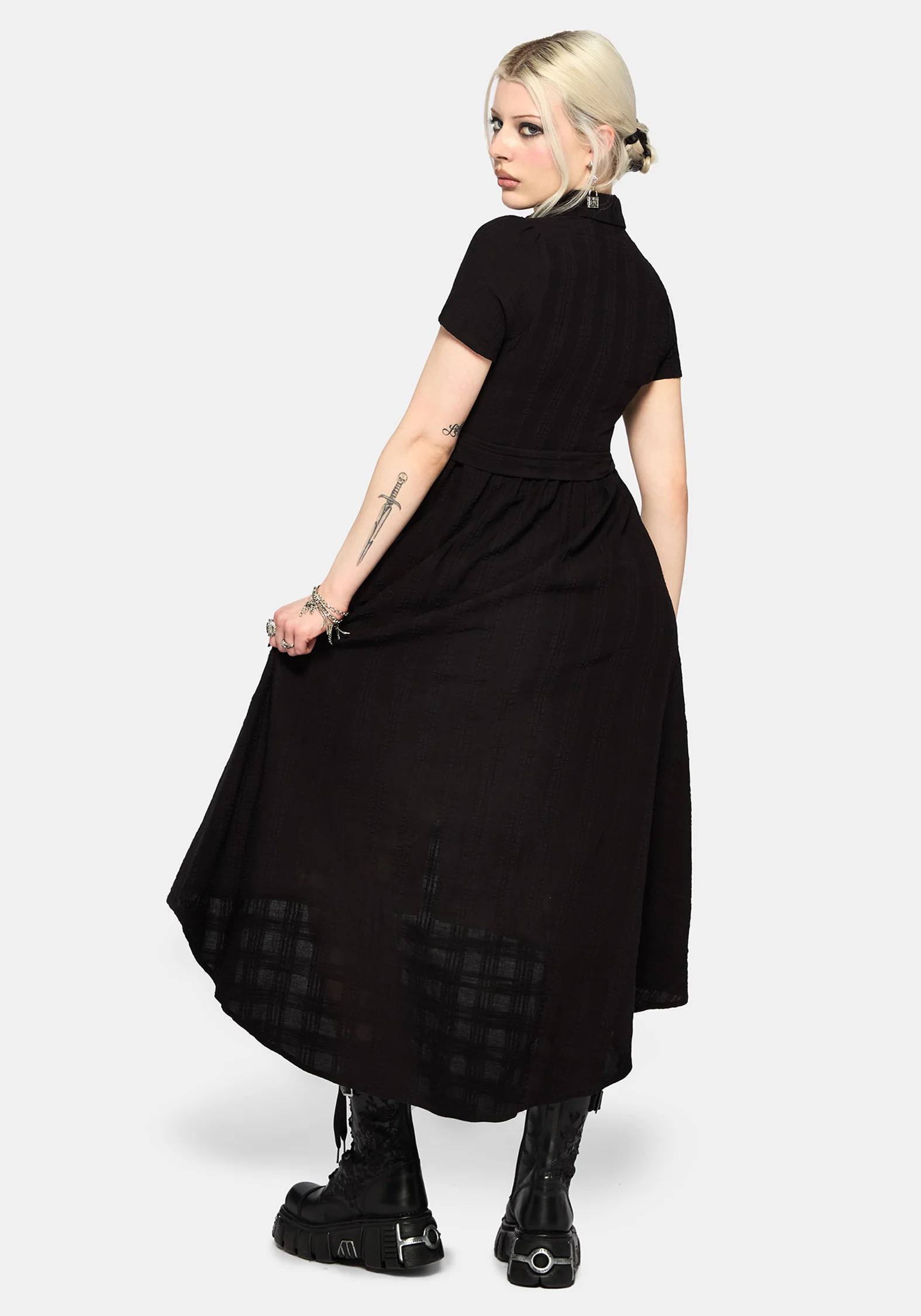 Nephra Tie Waist Midi Shirt Dress - Image 3