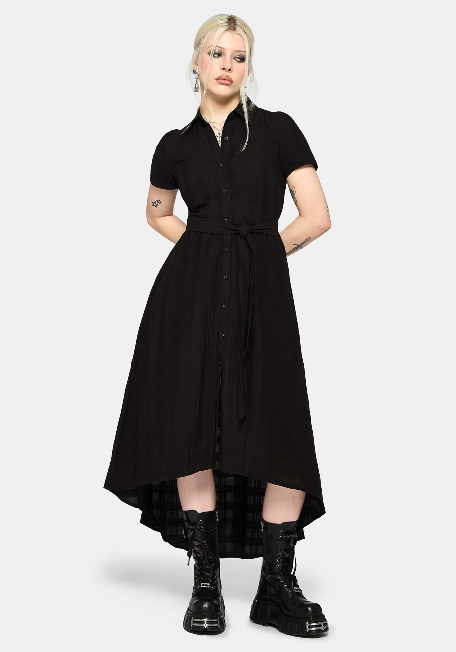 Nephra Tie Waist Midi Shirt Dress - Image 5