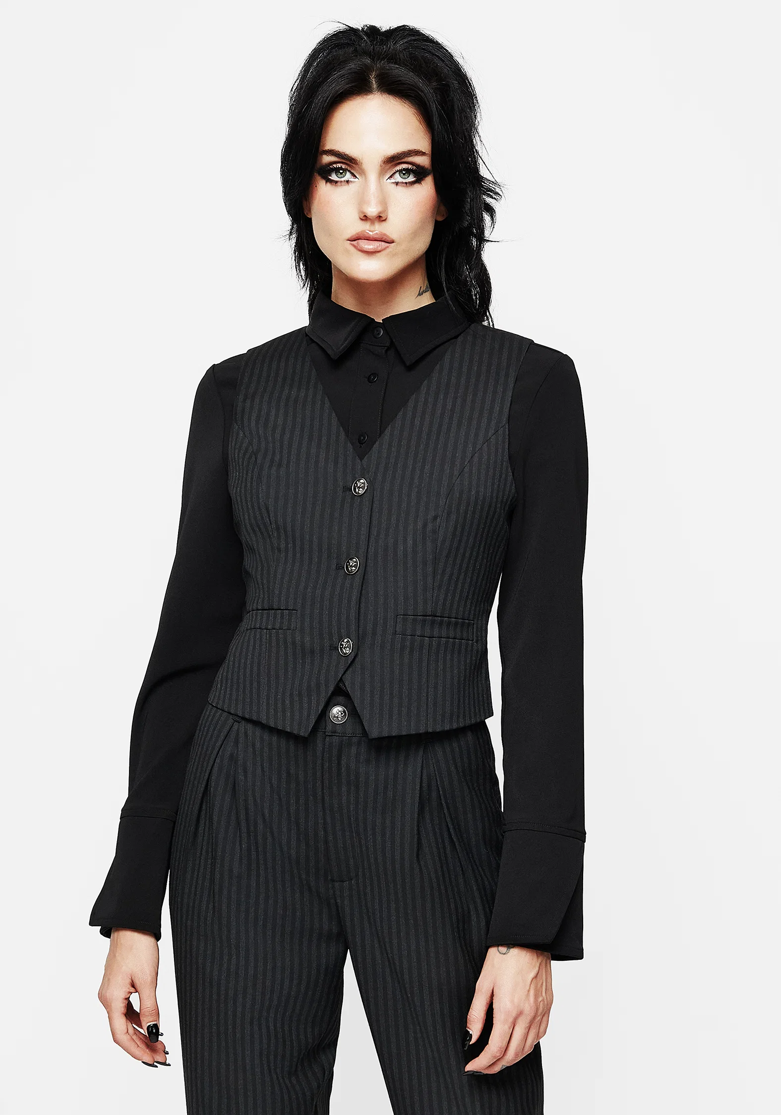 Nevermore Pinstripe Tailored Waistcoat - Image 4