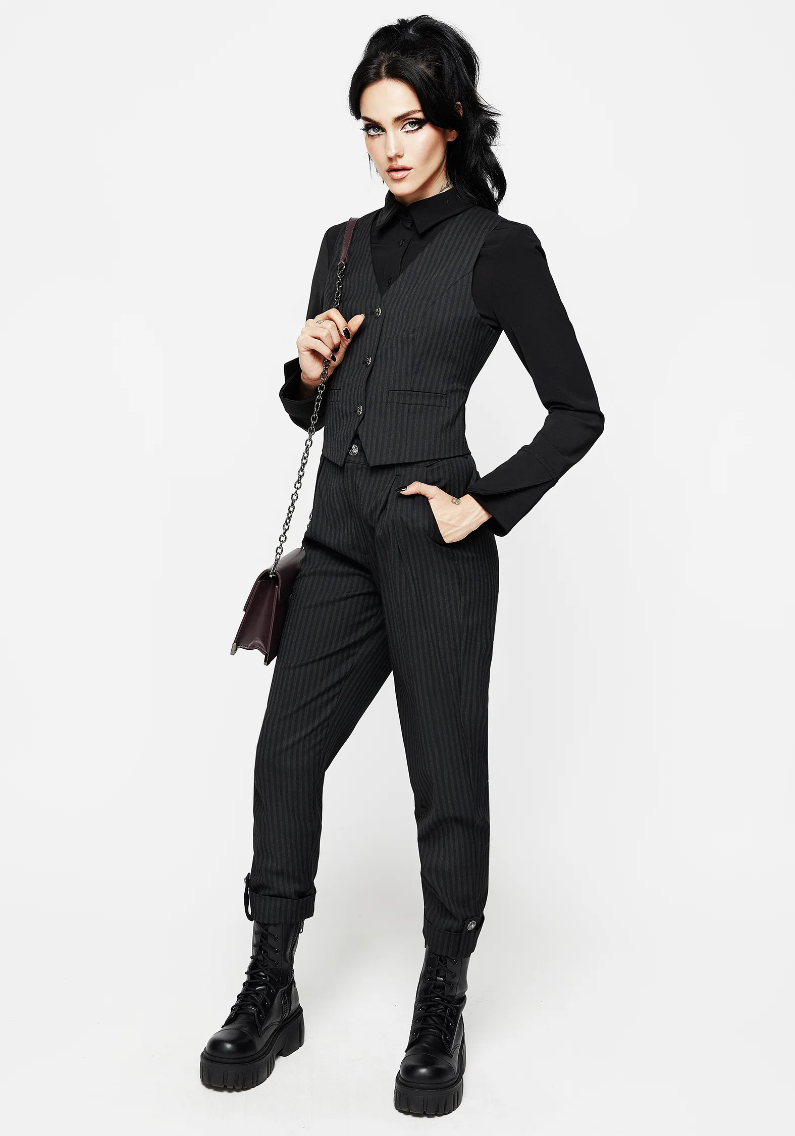 Nevermore Pinstripe Tailored Waistcoat - Image 5