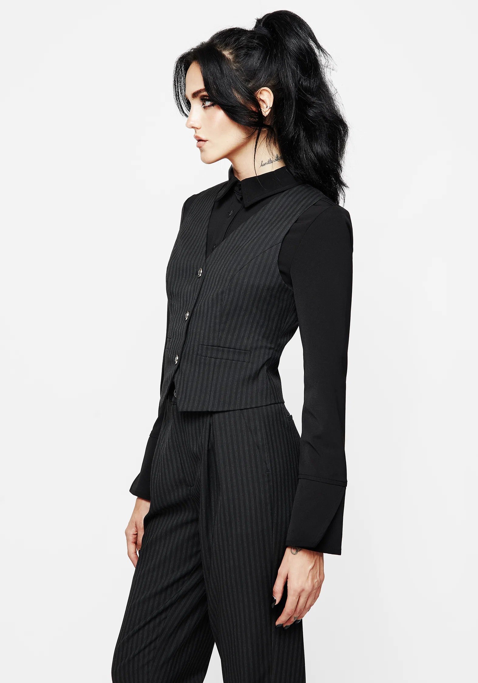 Nevermore Pinstripe Tailored Waistcoat - Image 6