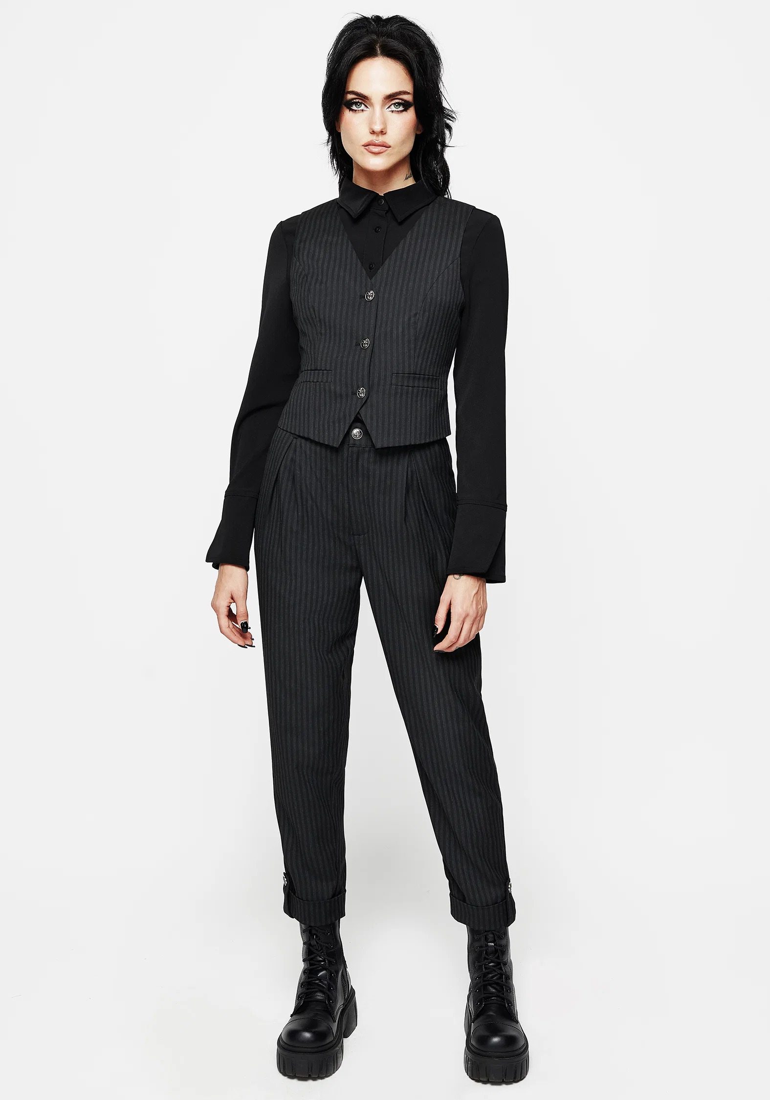 Nevermore Pinstripe Tailored Waistcoat - Image 7