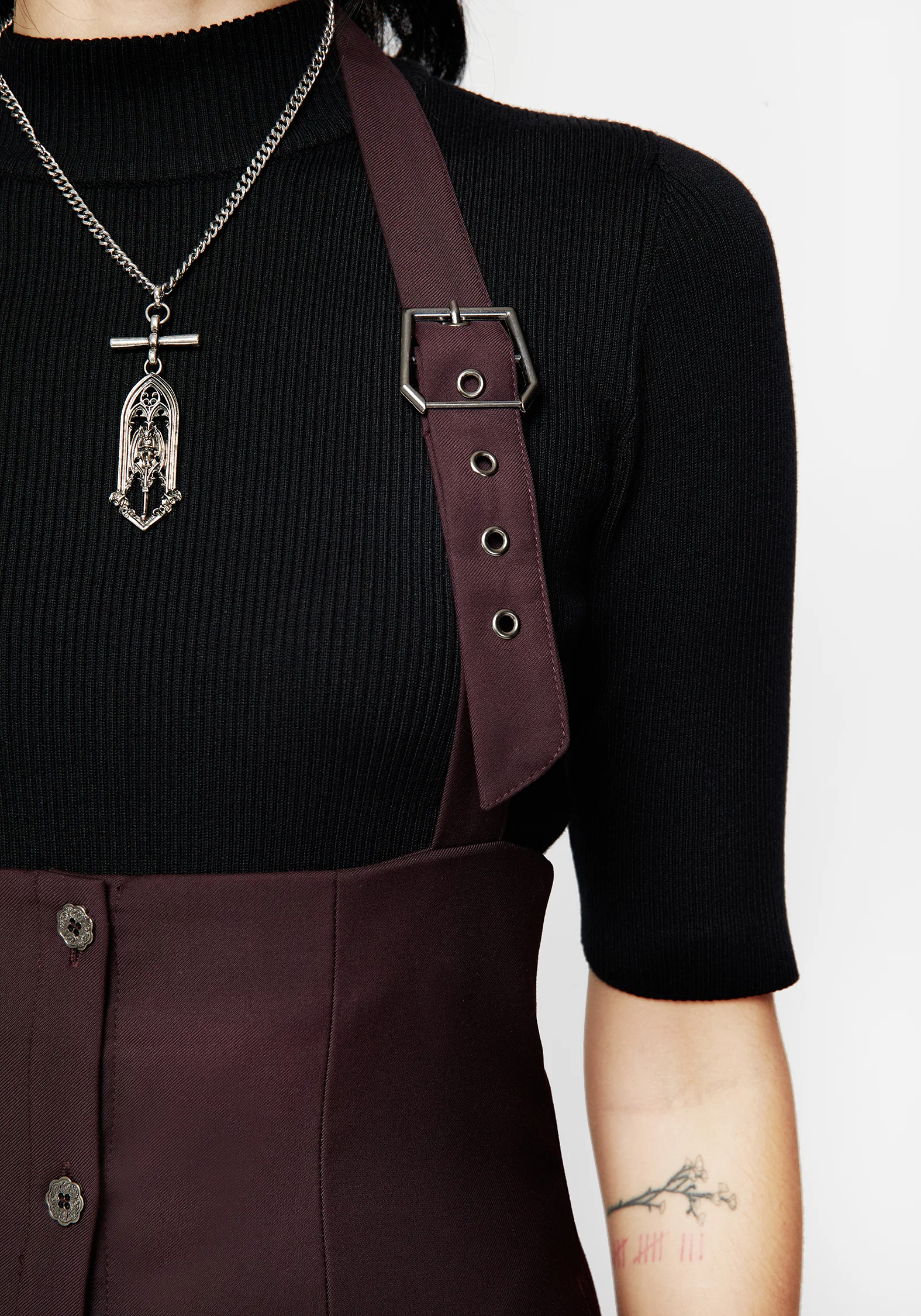 New Age Halter Neck Pinafore Midi Dress - Image 2