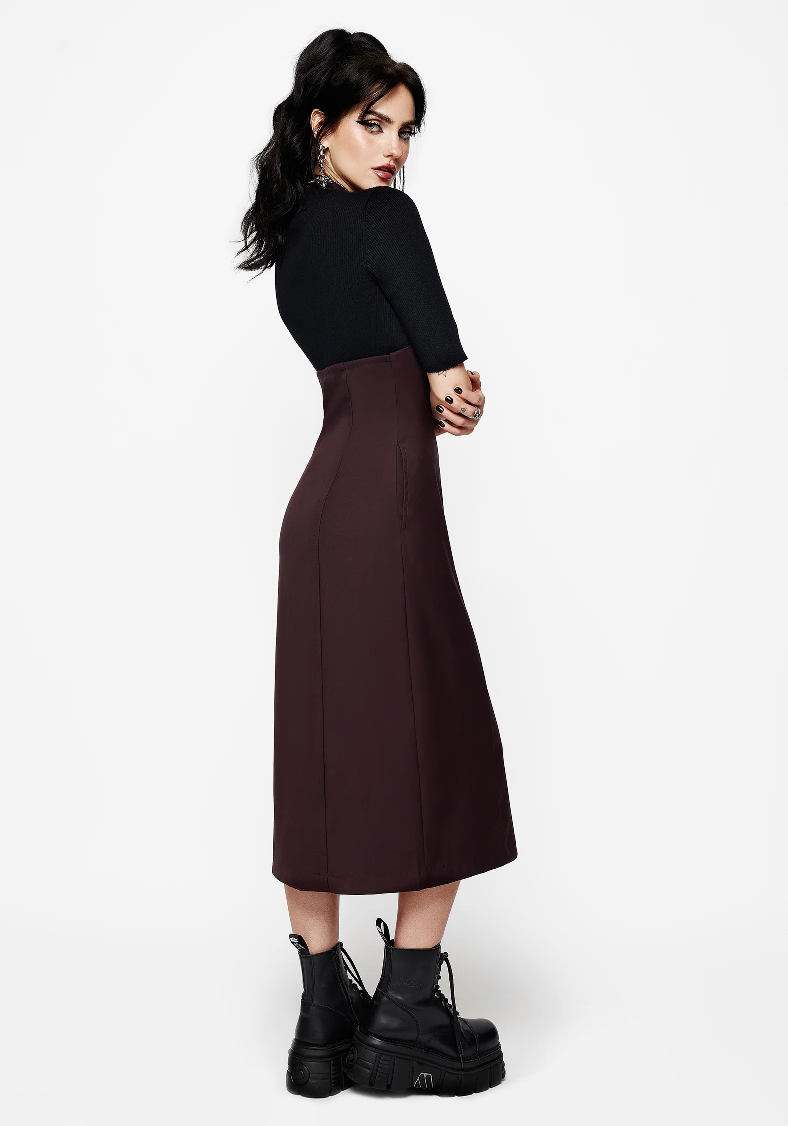 New Age Halter Neck Pinafore Midi Dress - Image 3