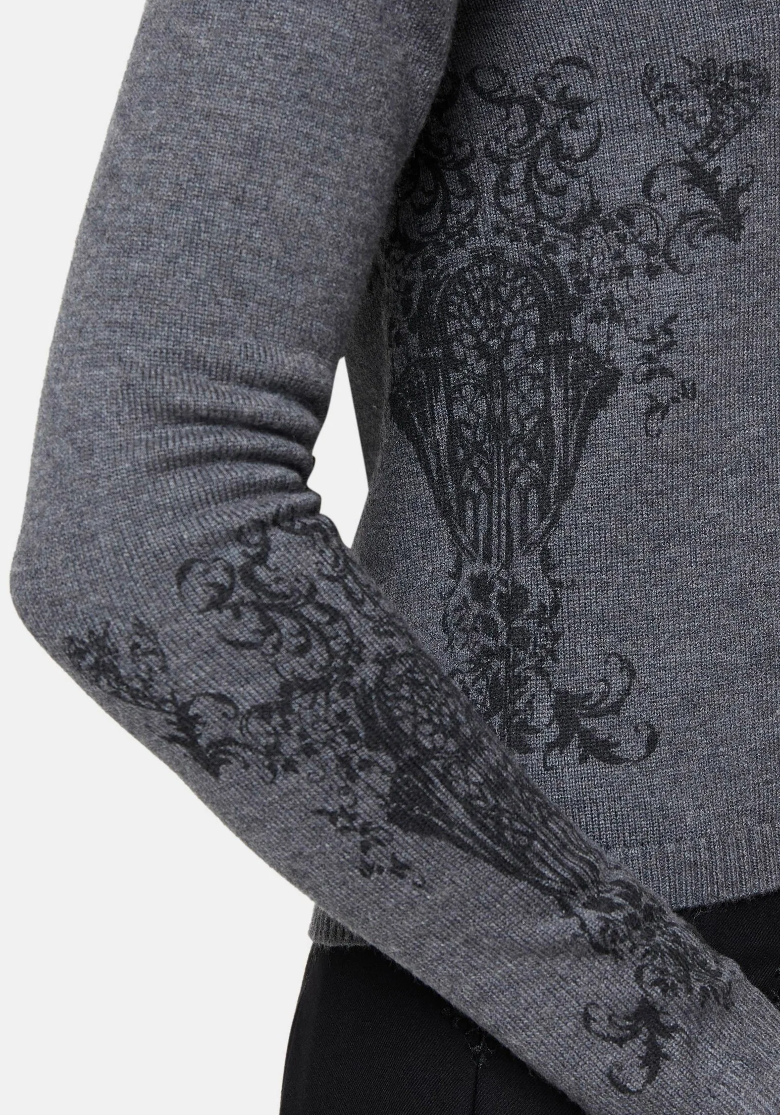 Nia Puff Sleeve Printed Arch Knit Cardigan - Image 2
