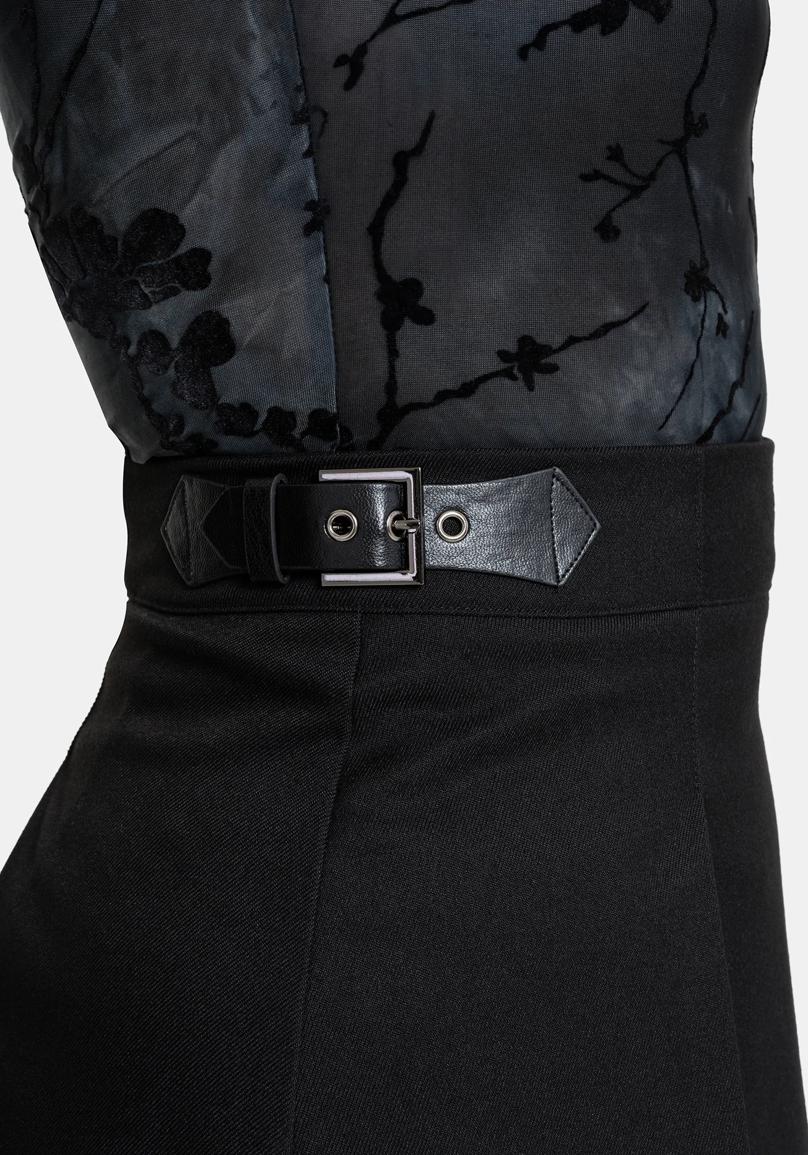 Nightingale Black Pleated Mini Skirt - Image 2