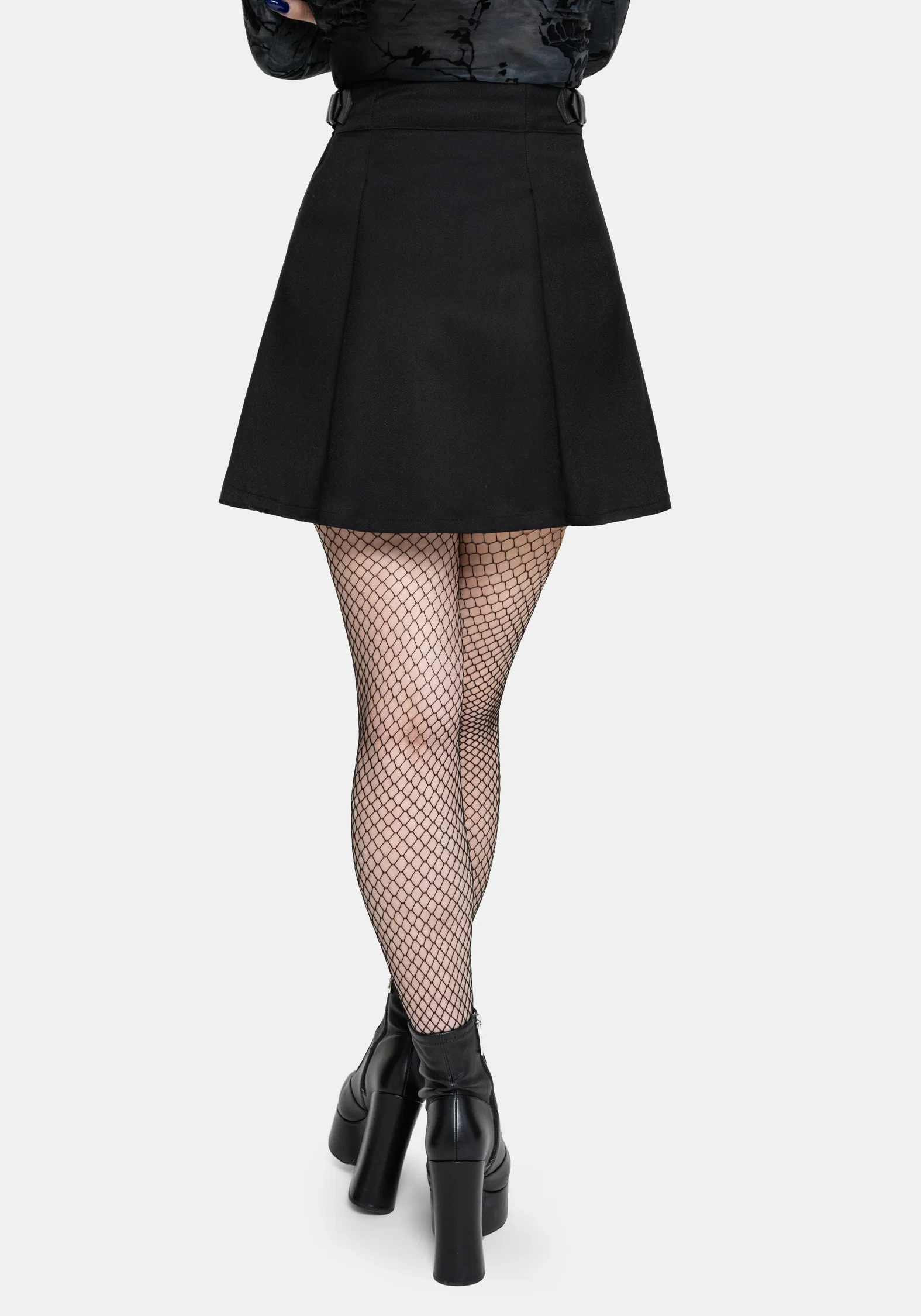 Nightingale Black Pleated Mini Skirt - Image 3