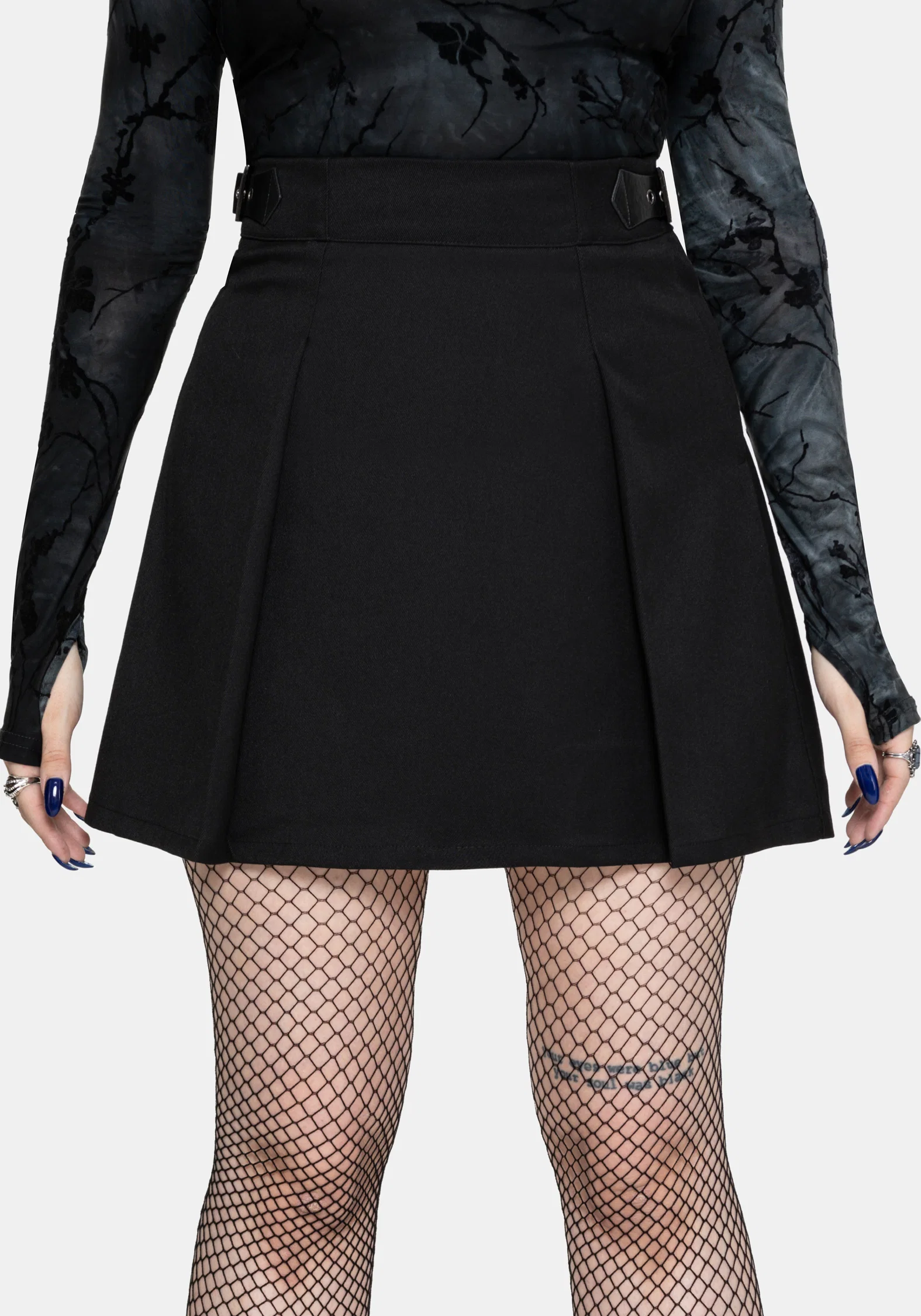Nightingale Black Pleated Mini Skirt - Image 6