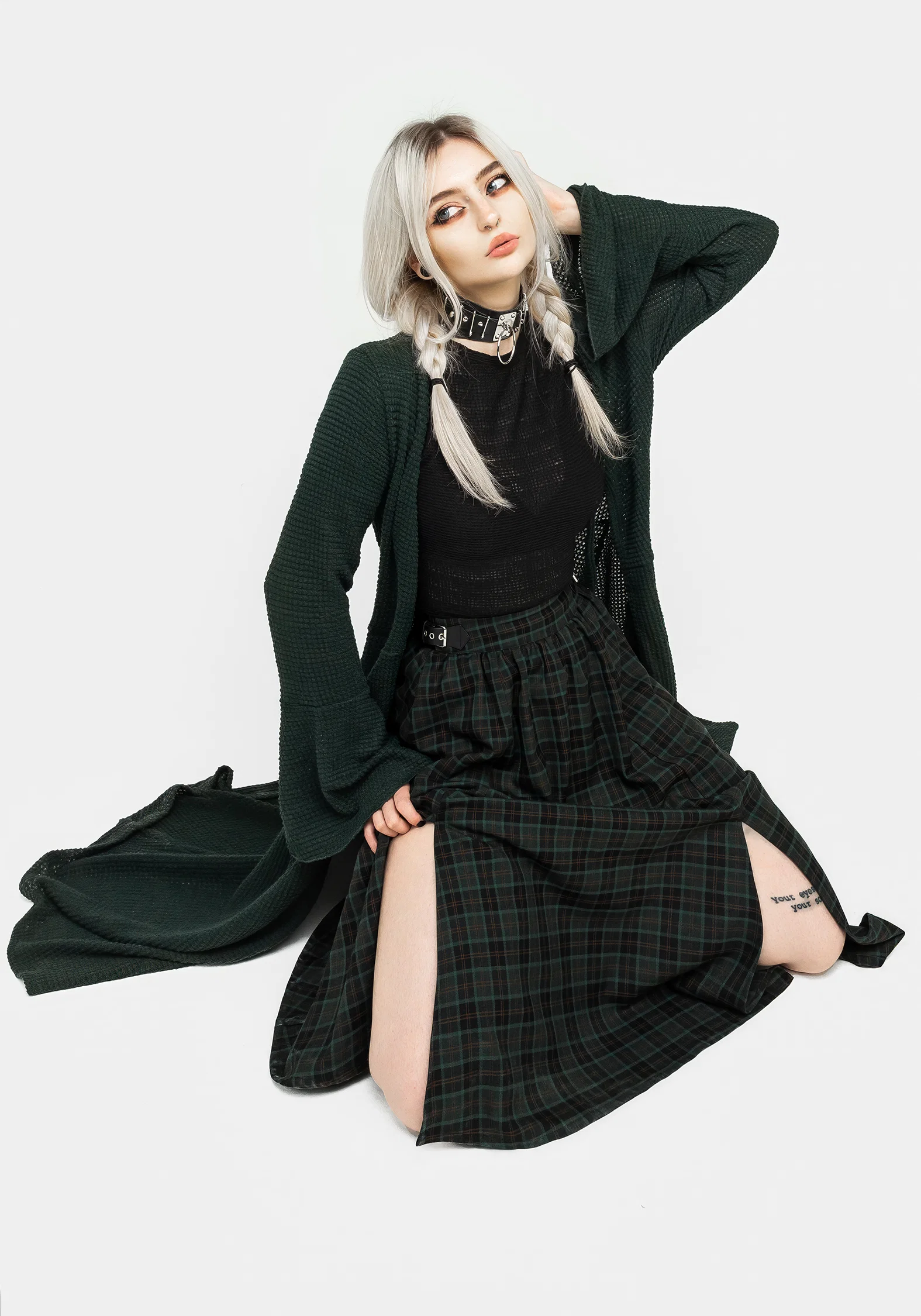Nightingale Buckled Check Midi Skirt - Image 10