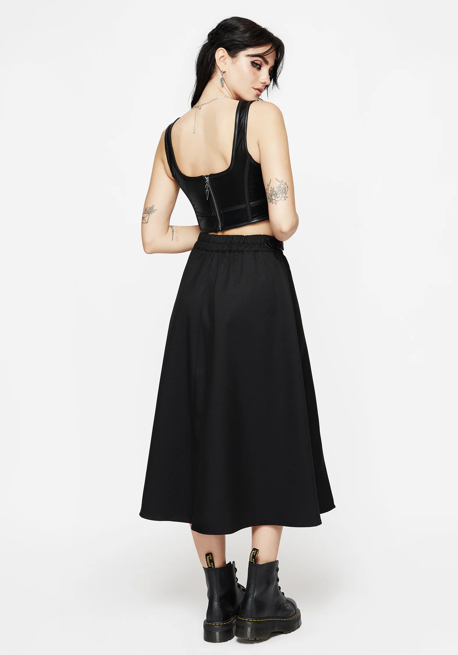 Nightingale Buckled Midi Skirt - Black - Image 3