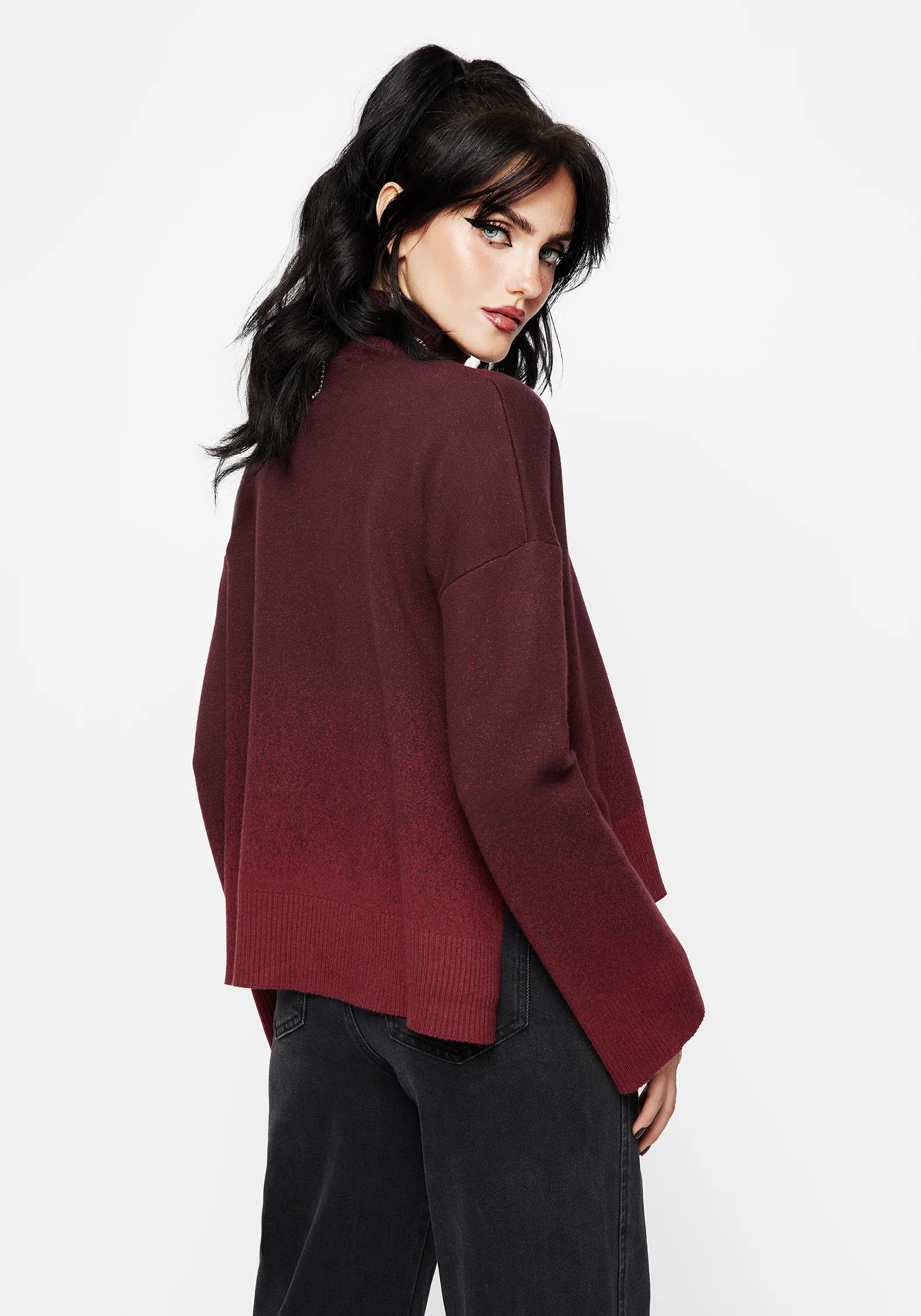 Nightjar Ombre Knit Jumper - Red - Image 3