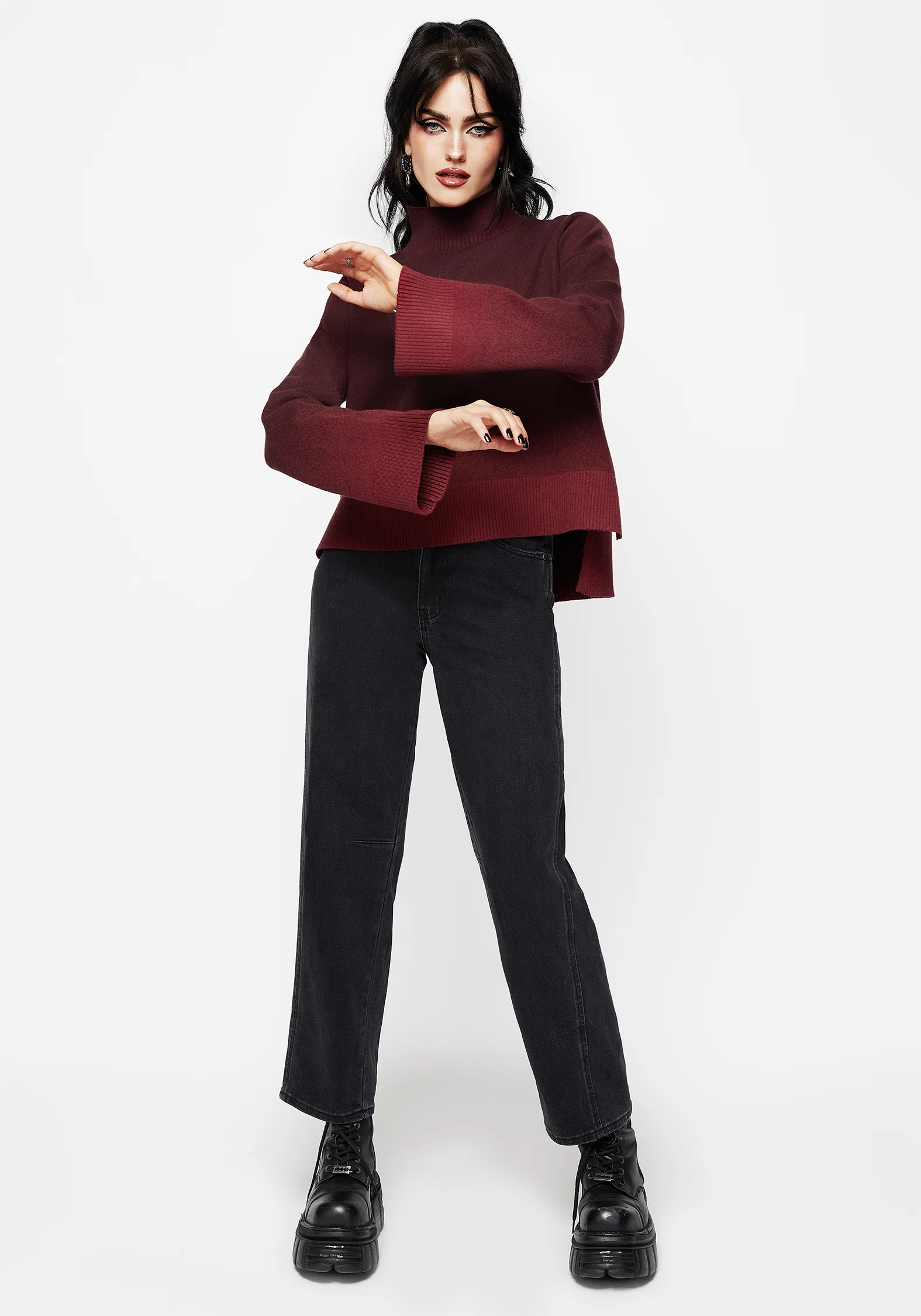 Nightjar Ombre Knit Jumper - Red - Image 5