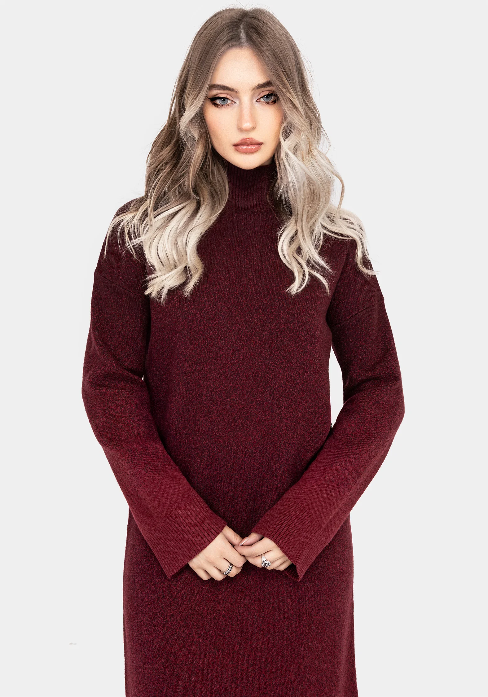Nightjar Ombre Knit Maxi Dress - Red - Image 5