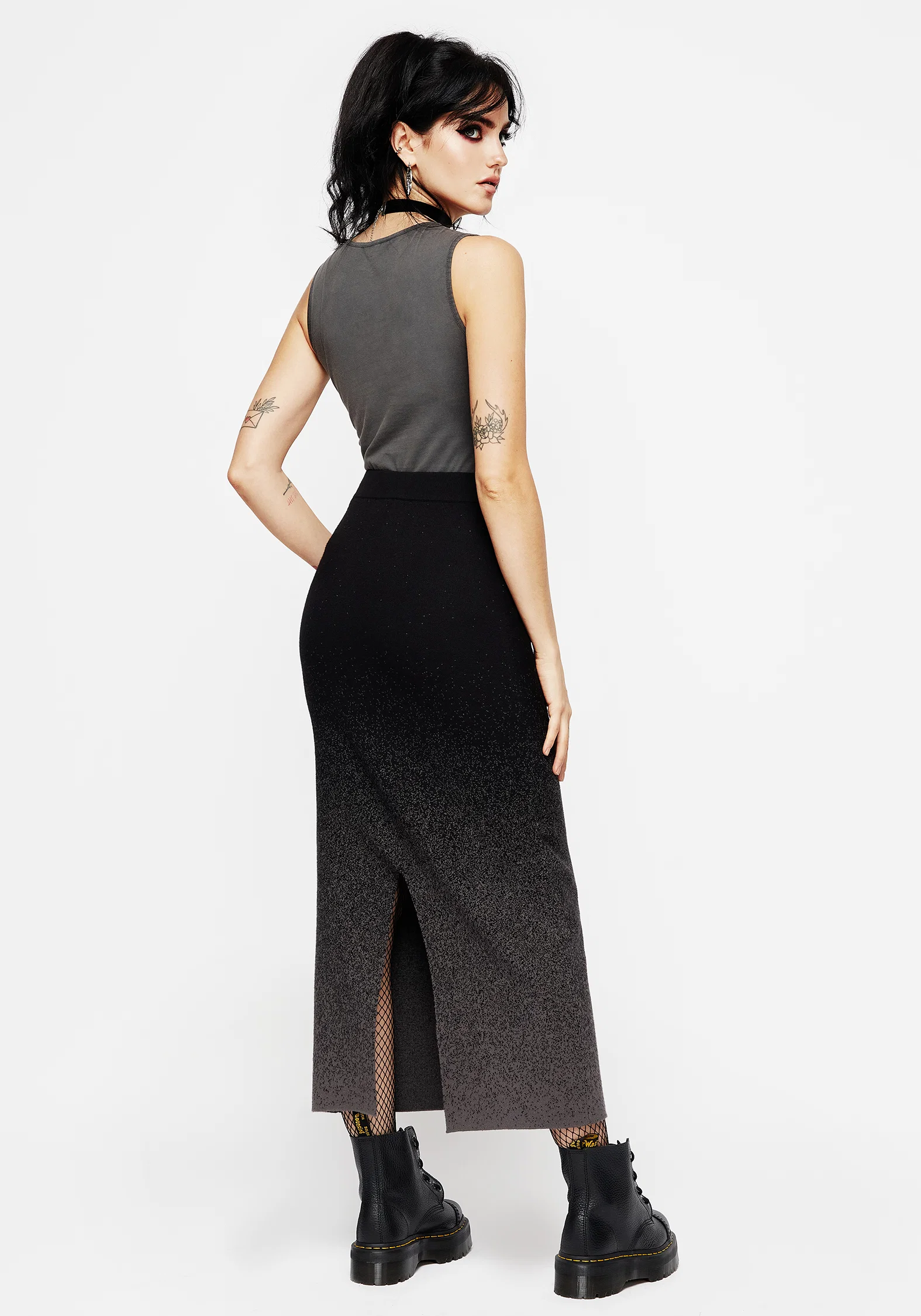 Nightjar Ombre Knit Mermaid Maxi Skirt - Image 3