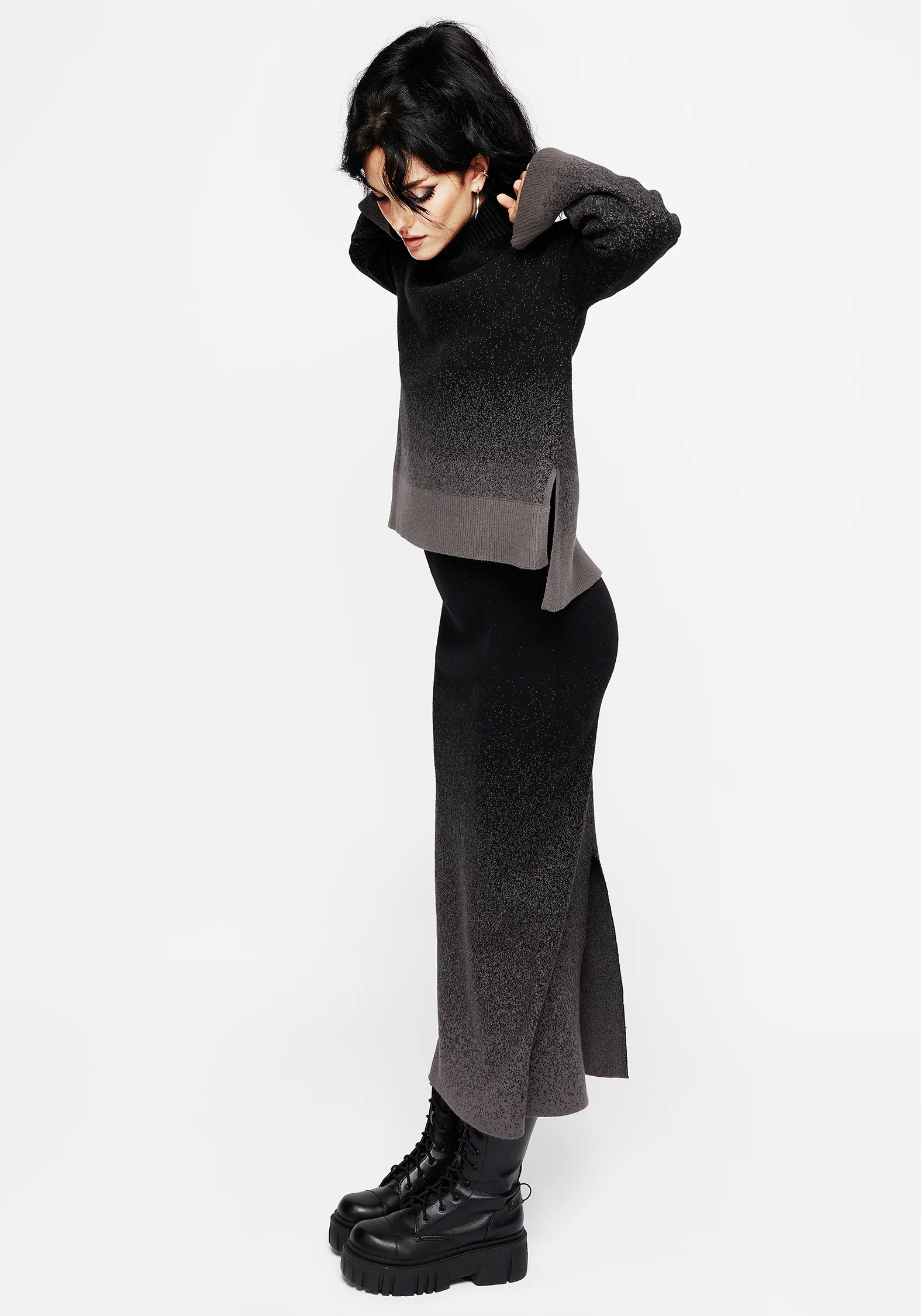 Nightjar Ombre Knit Mermaid Maxi Skirt - Image 6