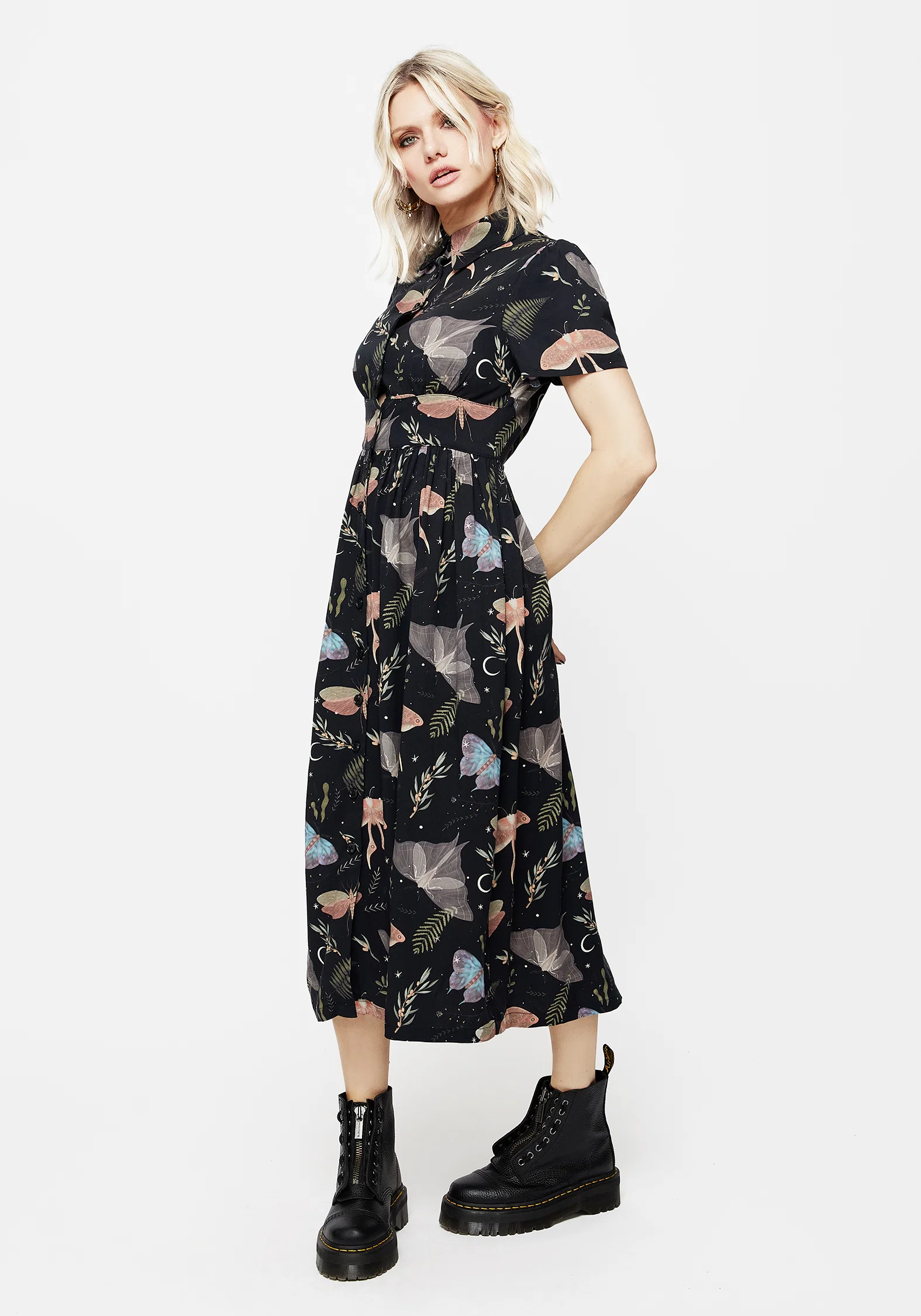 Nightmoth Midi Shirt Dress - Image 5