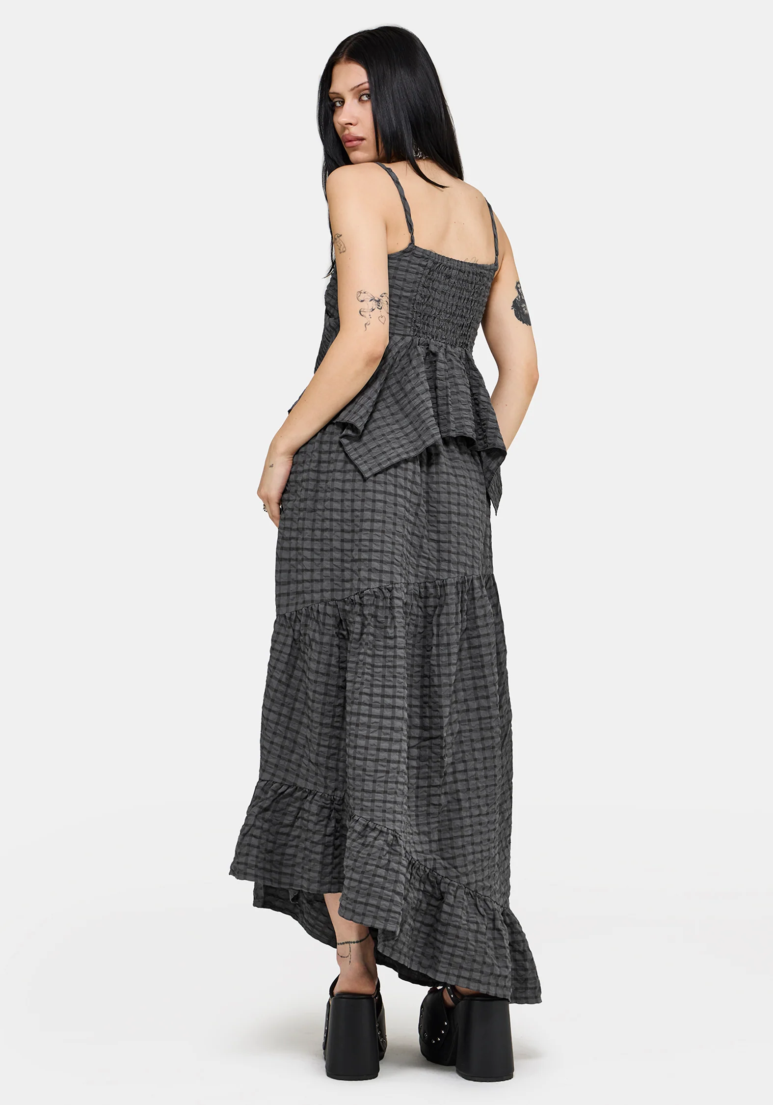 Nimira Check Ruche Hanky Hem Cami - Image 4