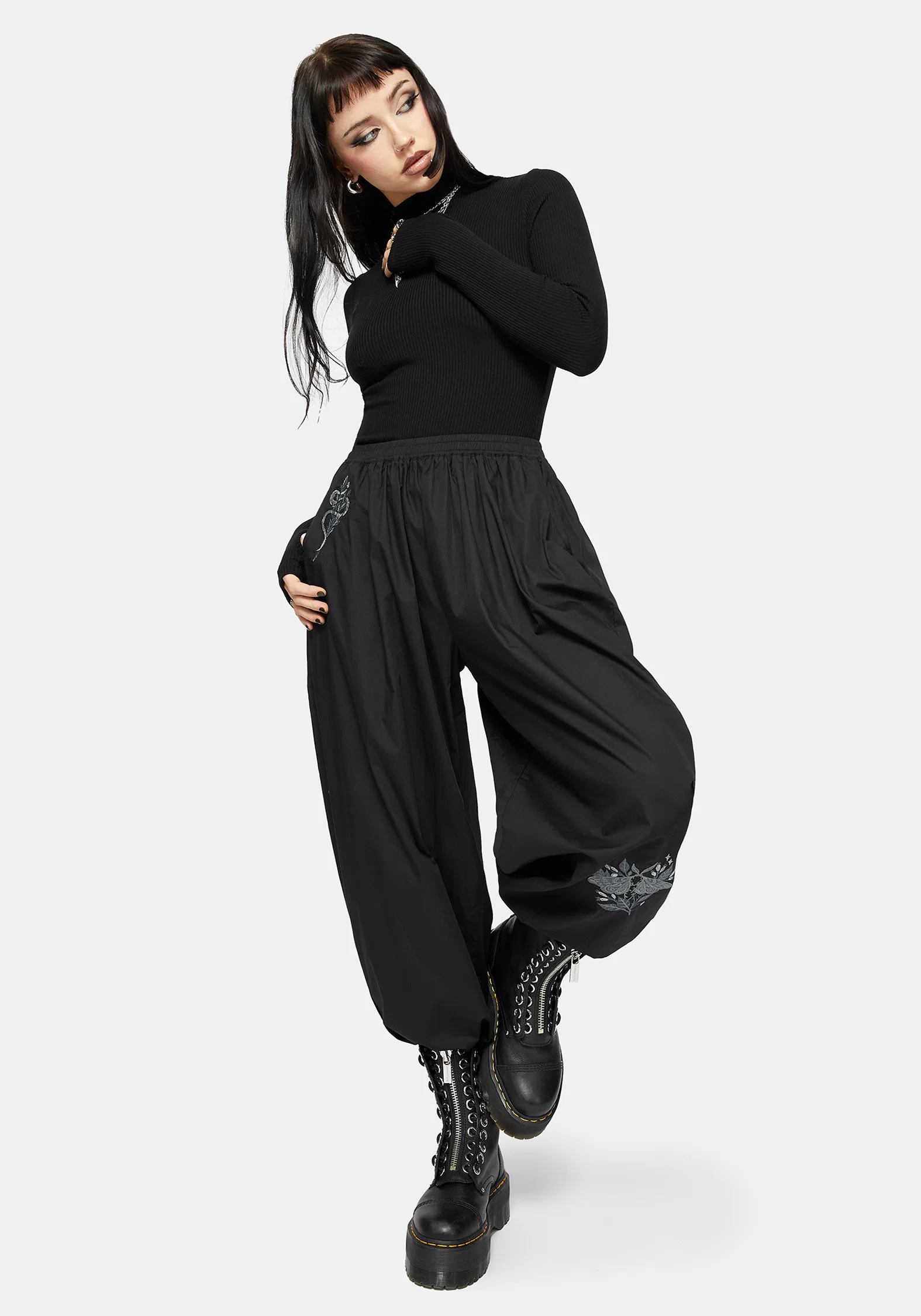 Nirah Embroidered Black Balloon Trouser - Image 4
