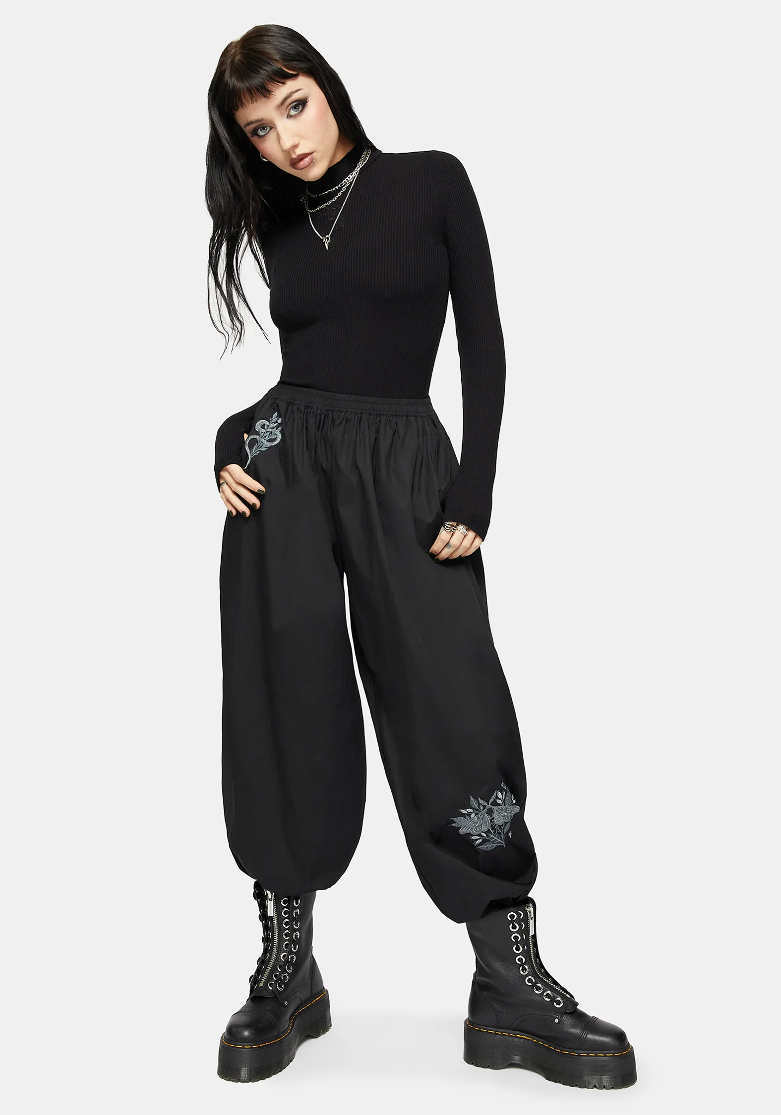 Nirah Embroidered Black Balloon Trouser - Image 6
