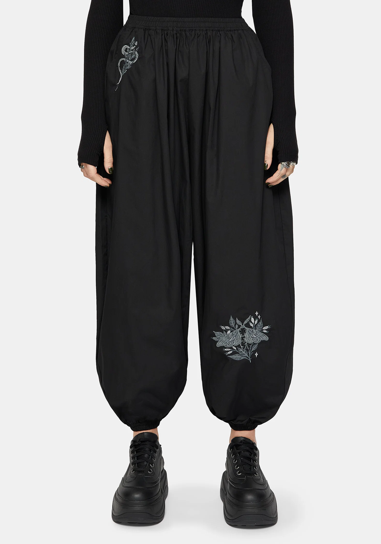 Nirah Embroidered Black Balloon Trouser - Image 7