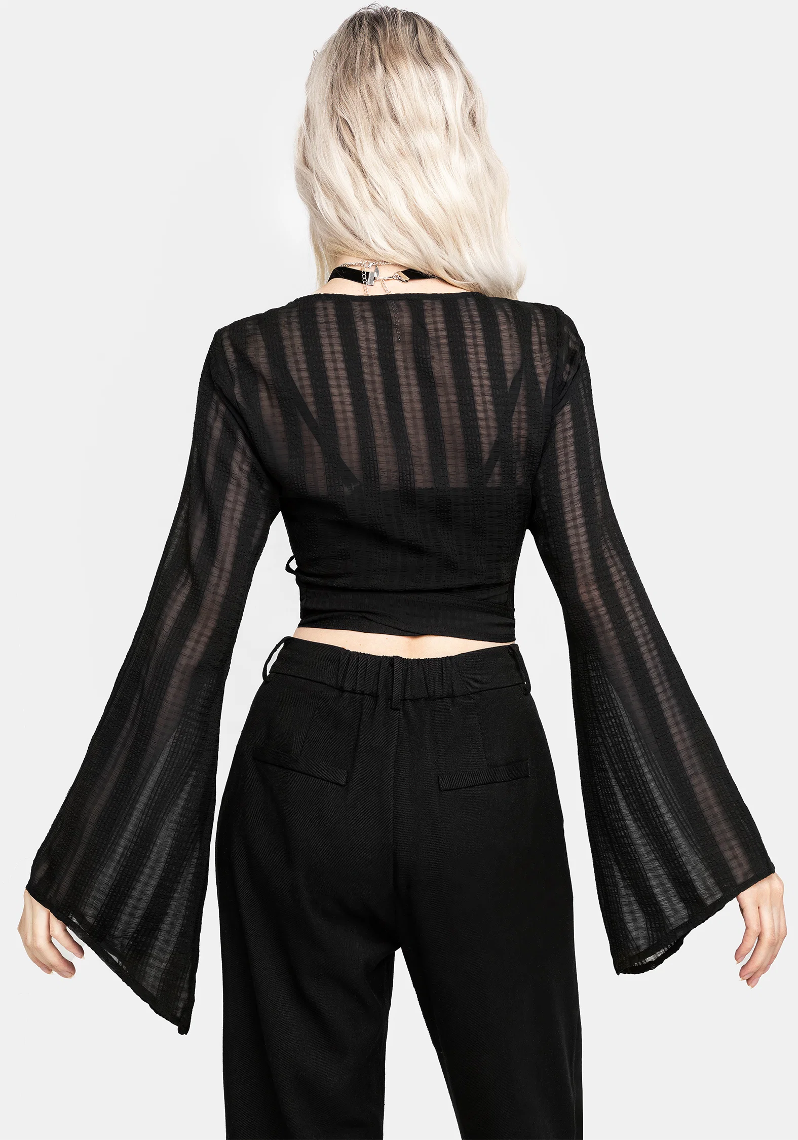 Nixie Flare Sleeve Wrap Top - Image 3
