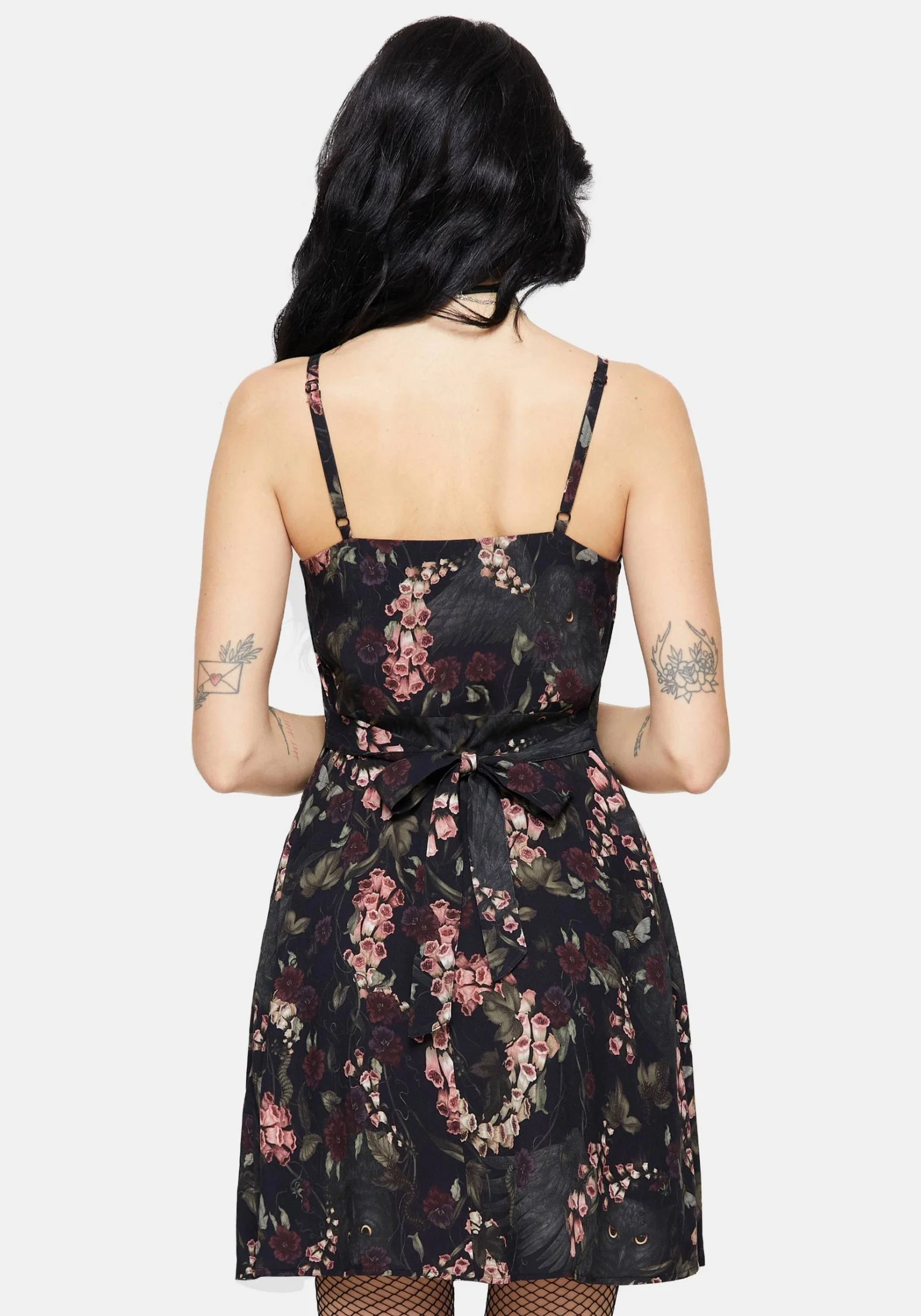 Noctua Owl Foxglove Printed Button Up Cami Mini Dress - Image 3