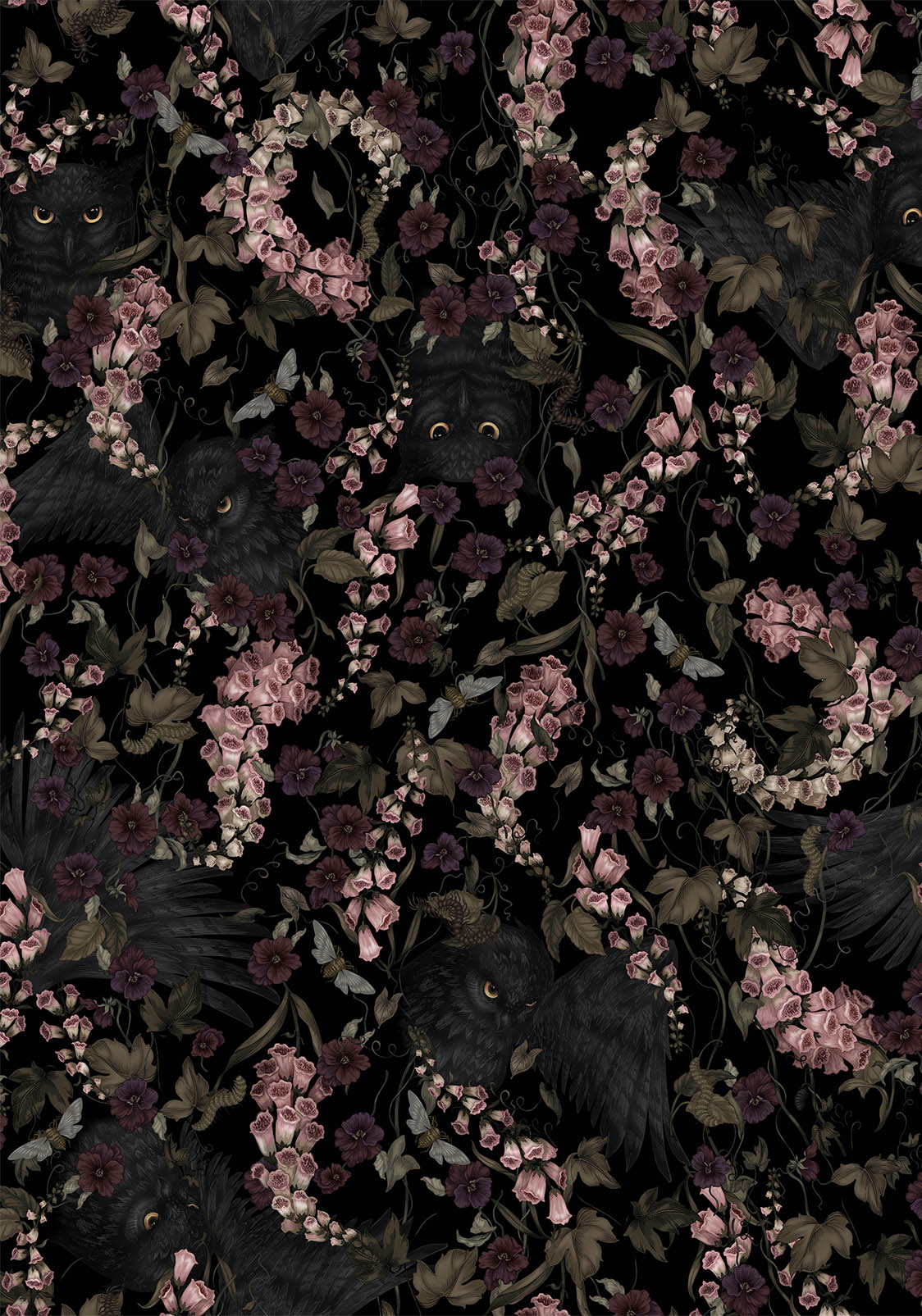 Noctua Owl Foxglove Printed Tiered Midaxi Dress - Image 6