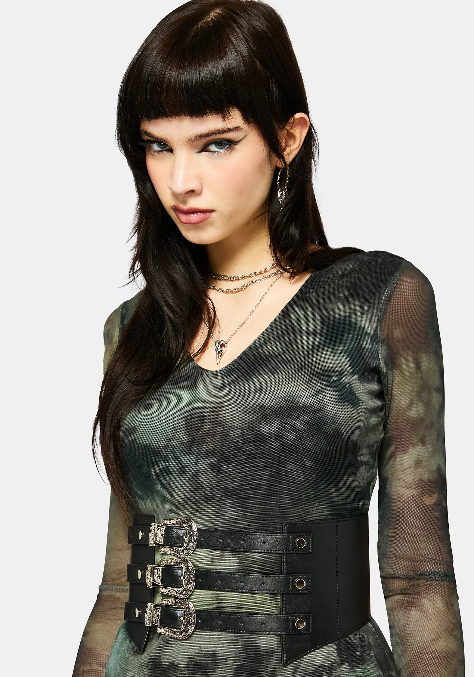 Nova Mesh Long Sleeve Tie Dye Maxi Dress - Image 2