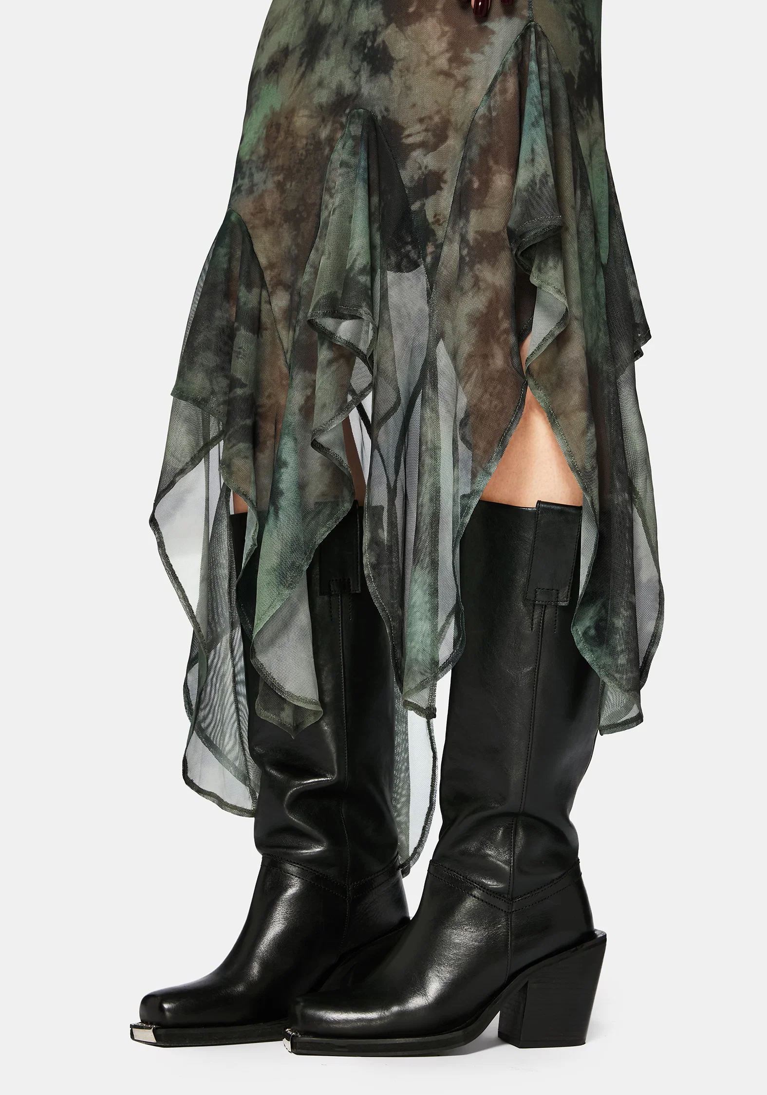 Nova Mesh Long Sleeve Tie Dye Maxi Dress - Image 5
