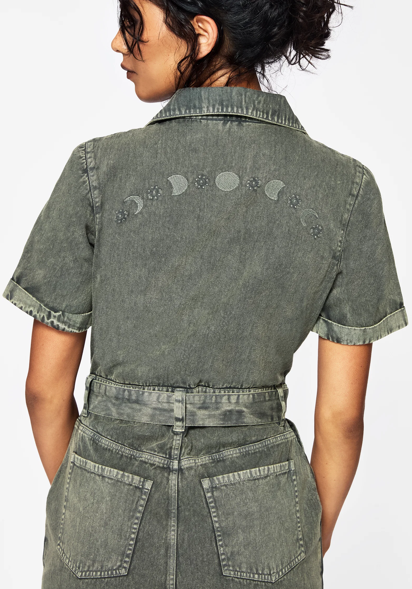 Nuit Cotton Moon Phase Embroidered Jumpsuit - Image 2
