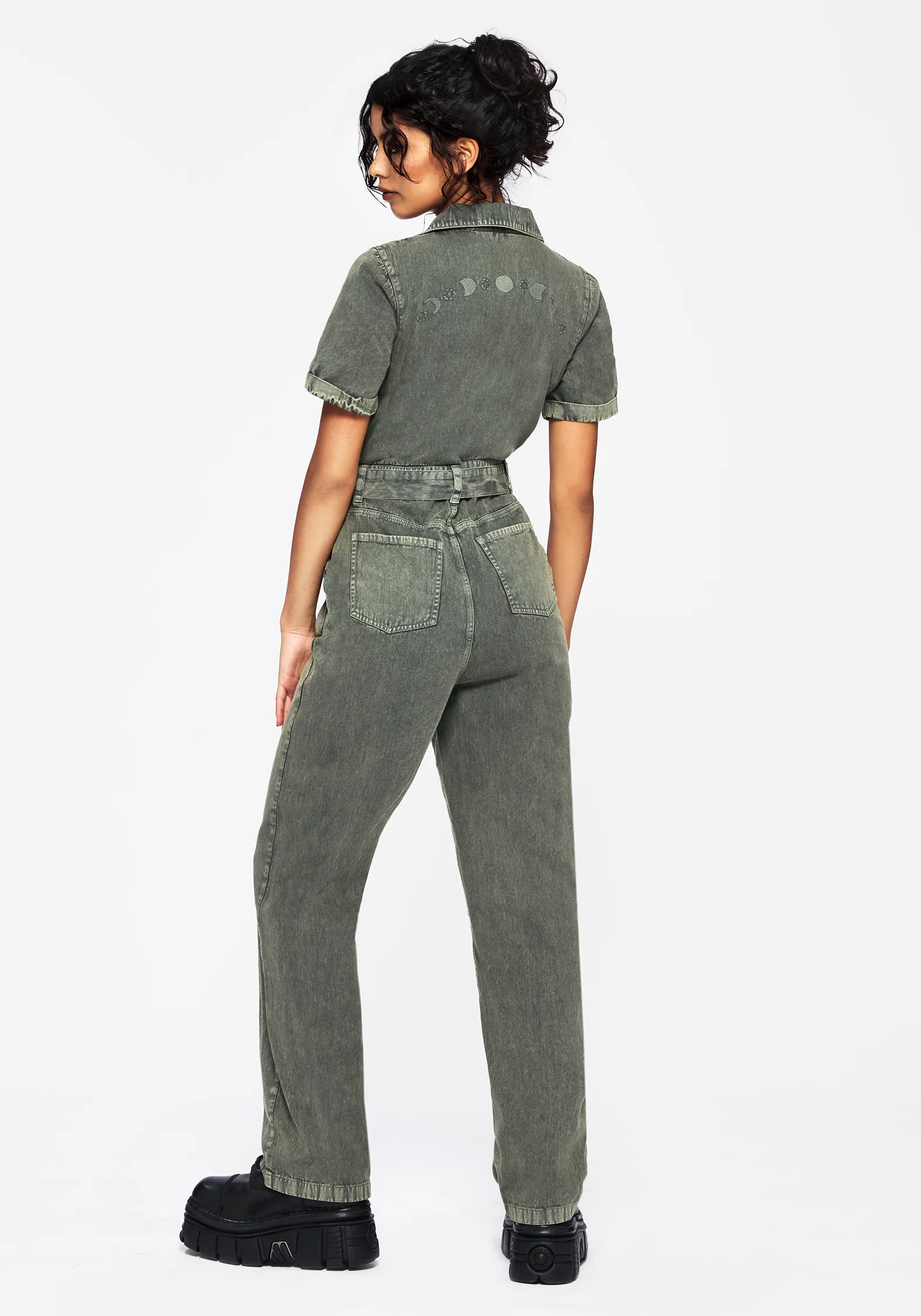 Nuit Cotton Moon Phase Embroidered Jumpsuit - Image 3