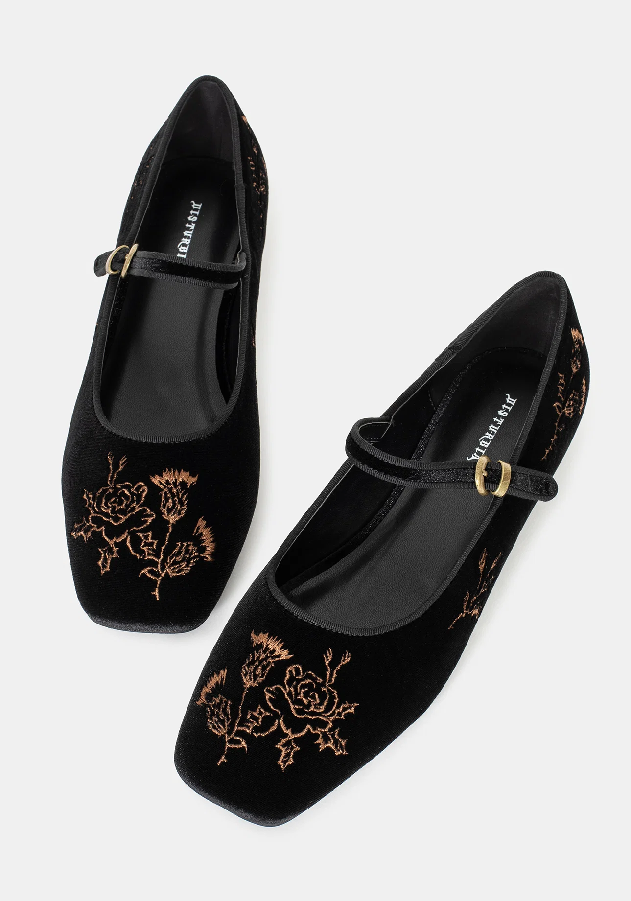 Nyla Velvet Embroidered Ballerina Pumps - Image 7
