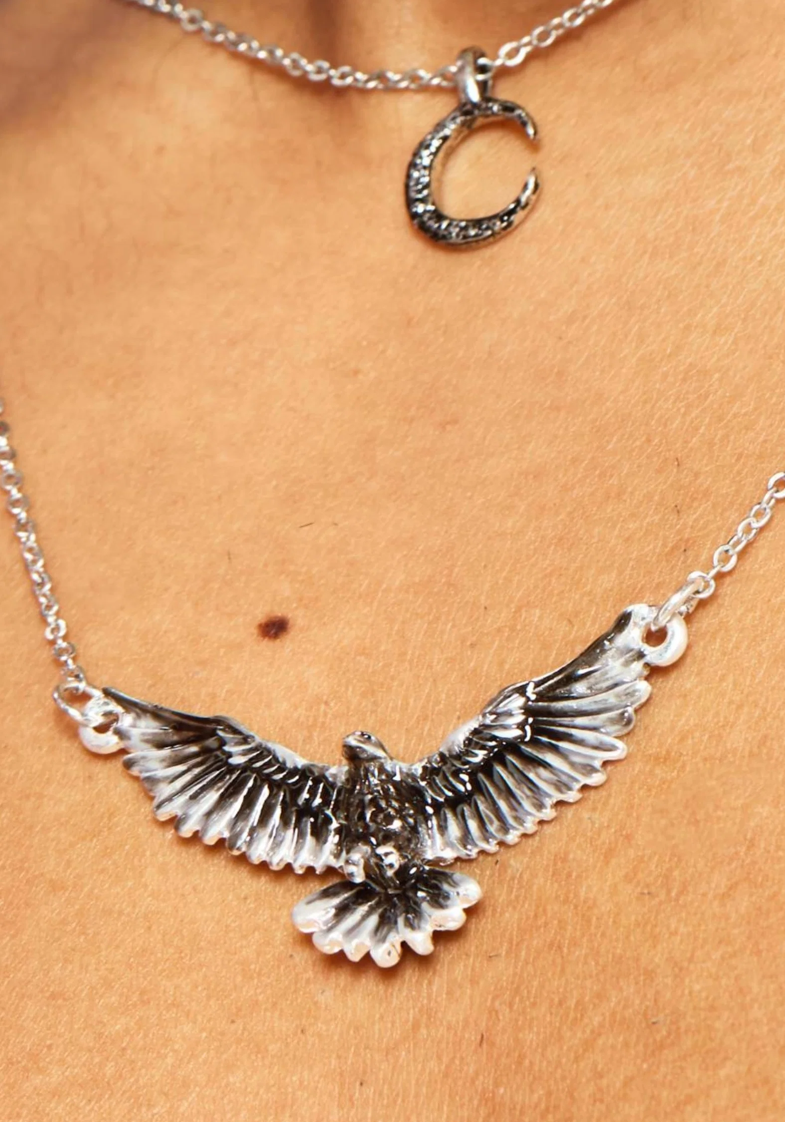 Nyxwing Raven Moon Layered Necklace - Image 2