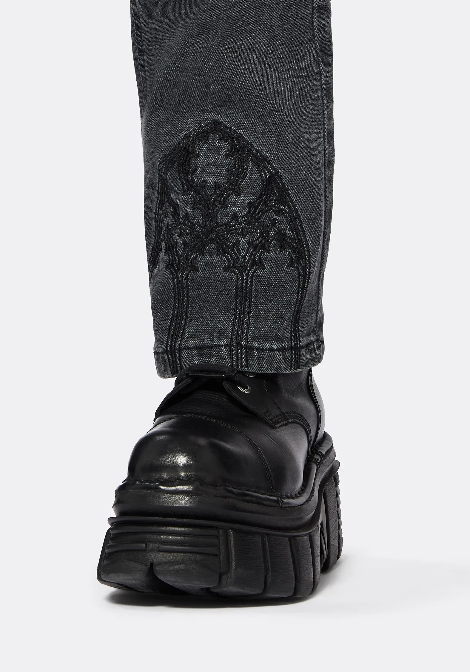 Occult Embroidered Straight Leg Jeans - Image 2