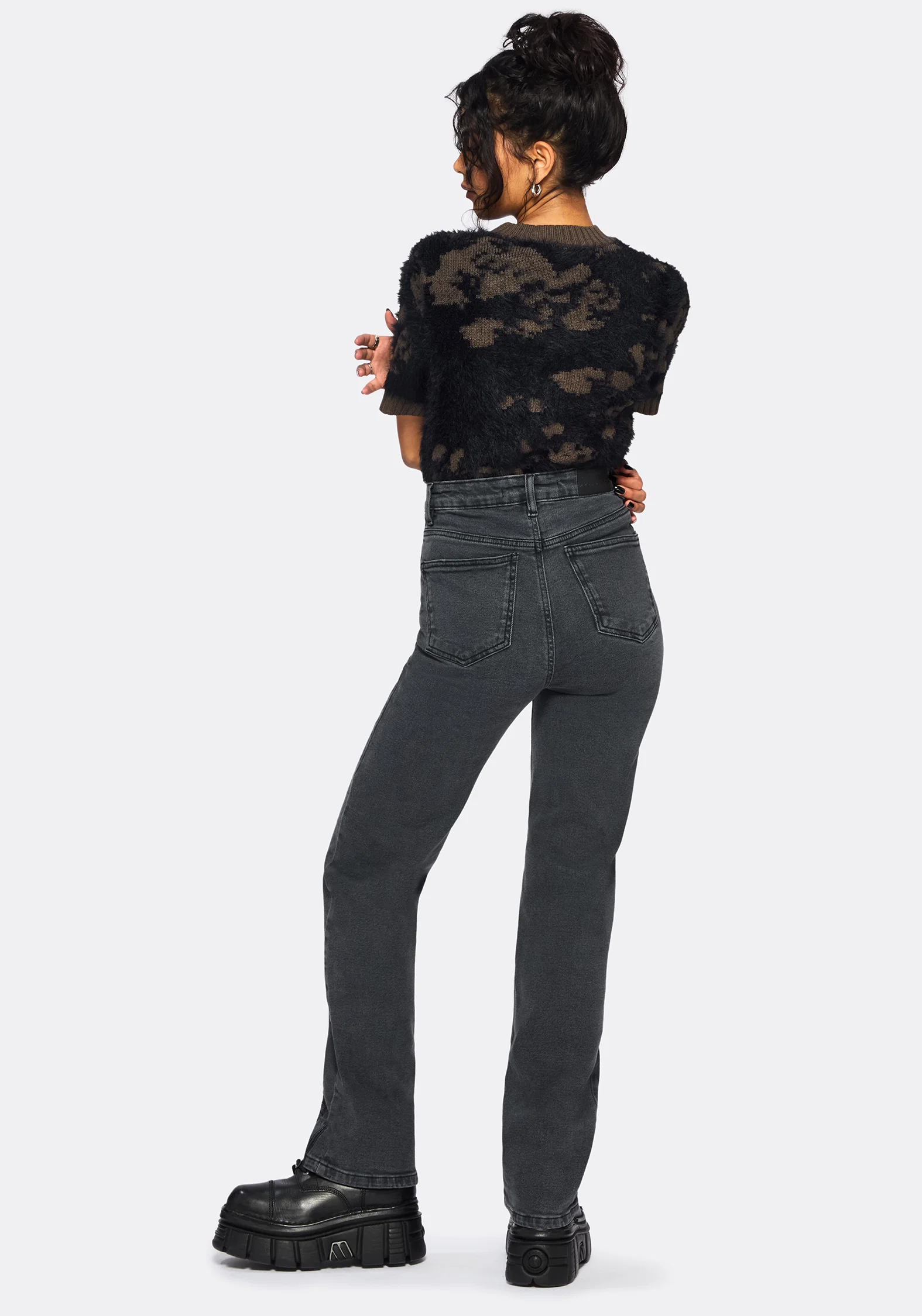 Occult Embroidered Straight Leg Jeans - Image 3