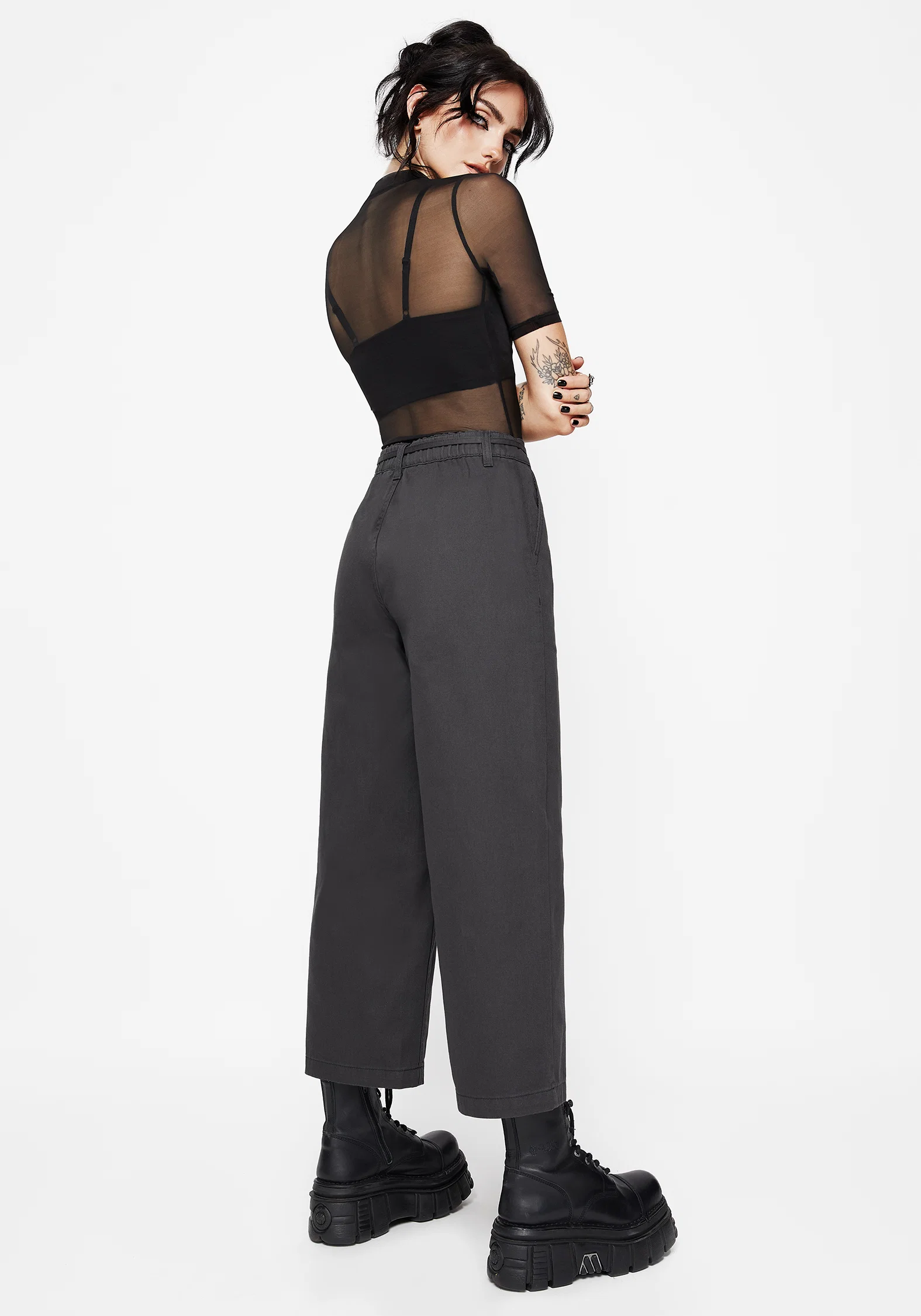 Octavia Tie Waist Snake Trim Wide Leg Trouser - Image 3