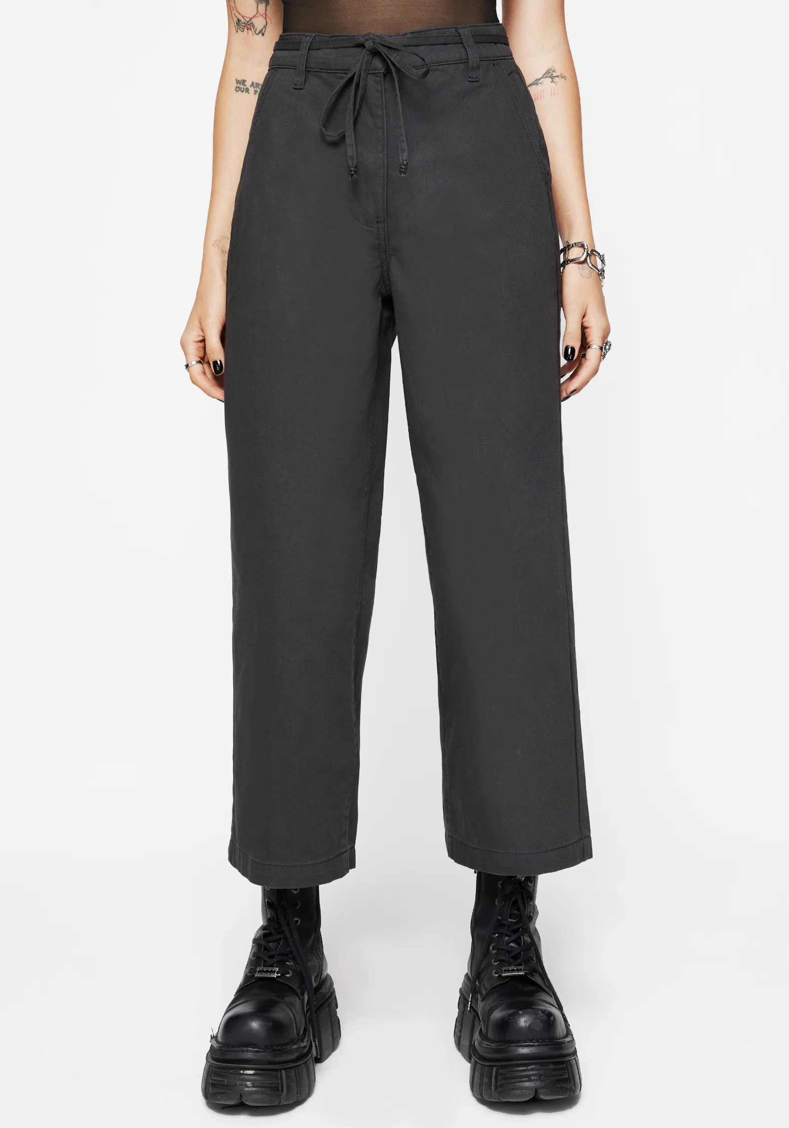 Octavia Tie Waist Snake Trim Wide Leg Trouser - Image 4