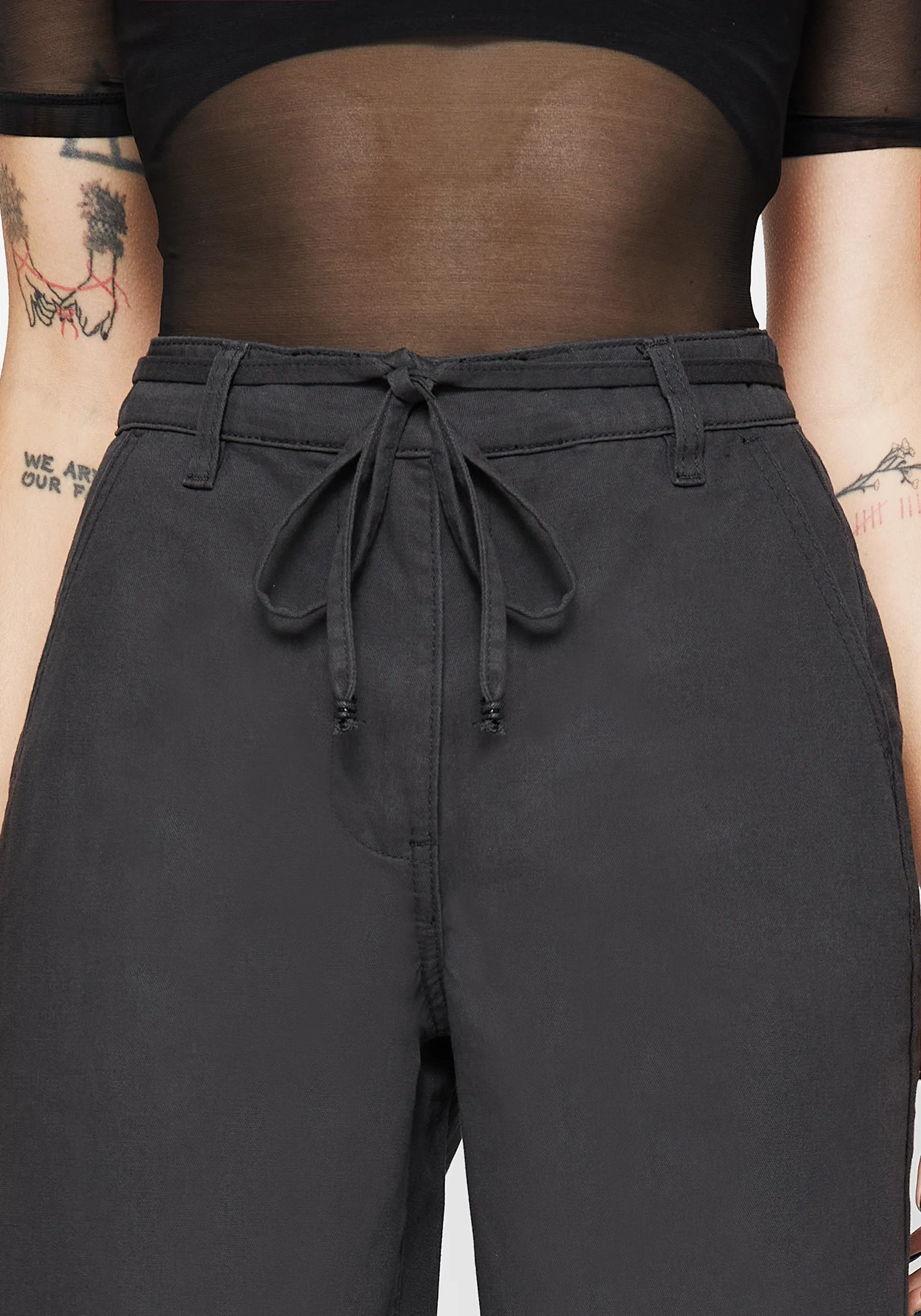 Octavia Tie Waist Snake Trim Wide Leg Trouser - Image 5