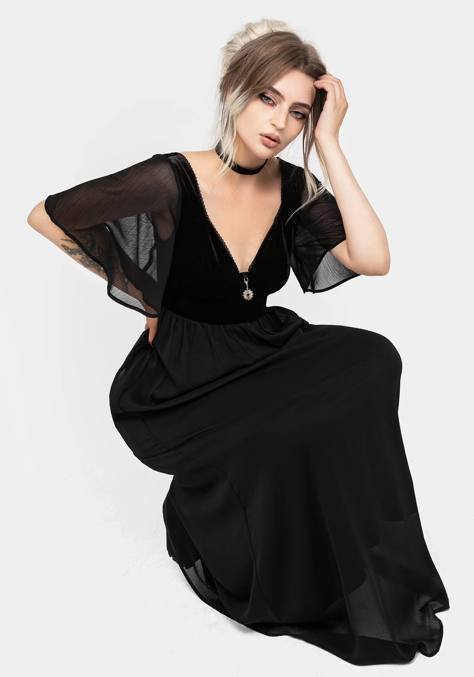 Oculist Chiffon Maxi Dress - Image 6