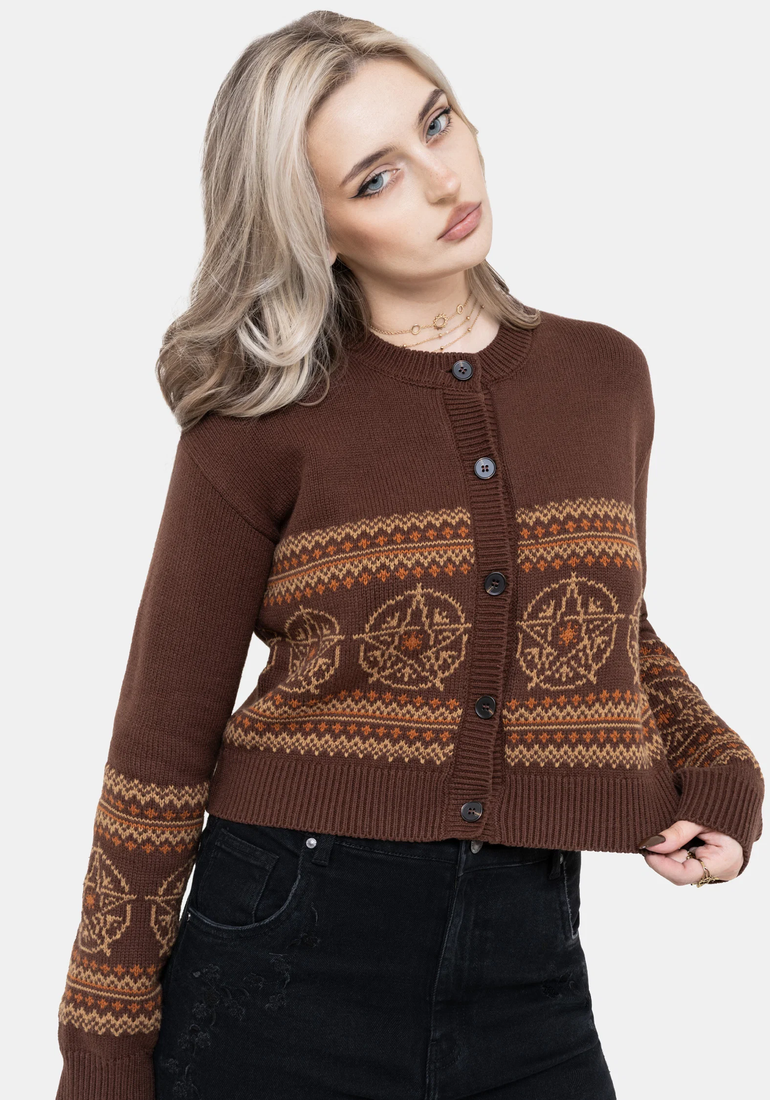 Olympia Pentagram Fairisle Knit Cardigan - Image 4