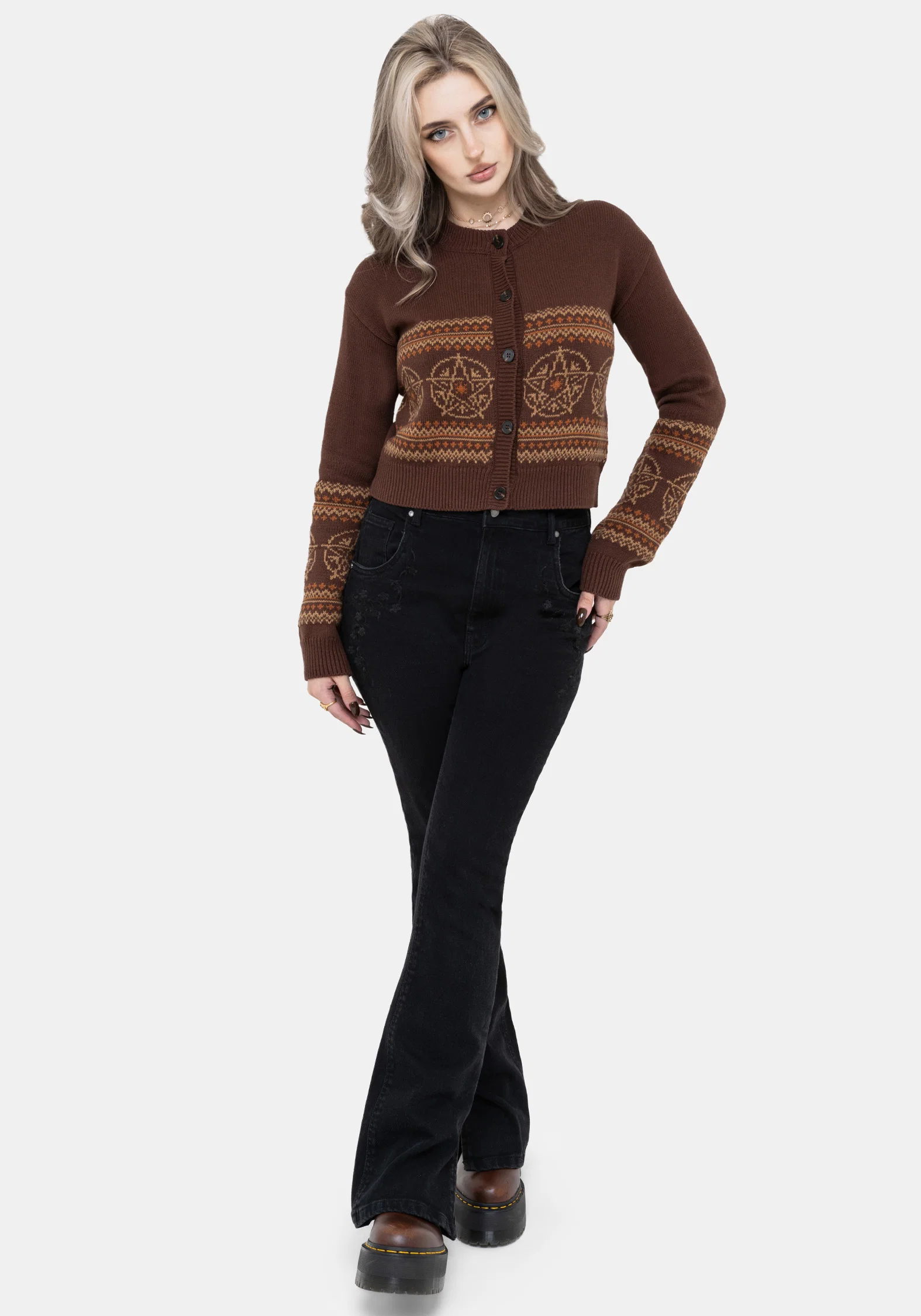 Olympia Pentagram Fairisle Knit Cardigan - Image 5