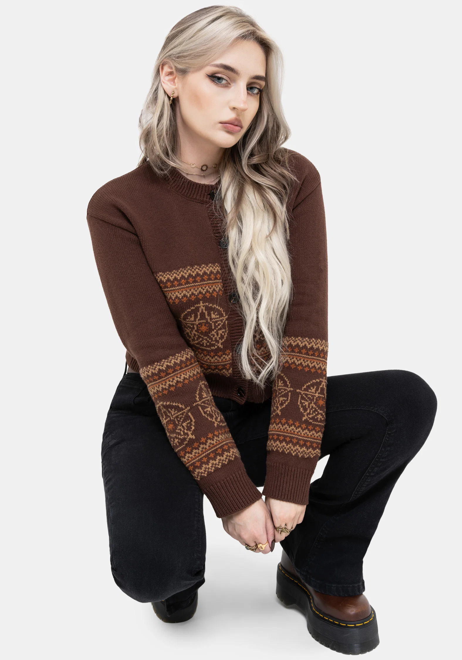 Olympia Pentagram Fairisle Knit Cardigan - Image 6