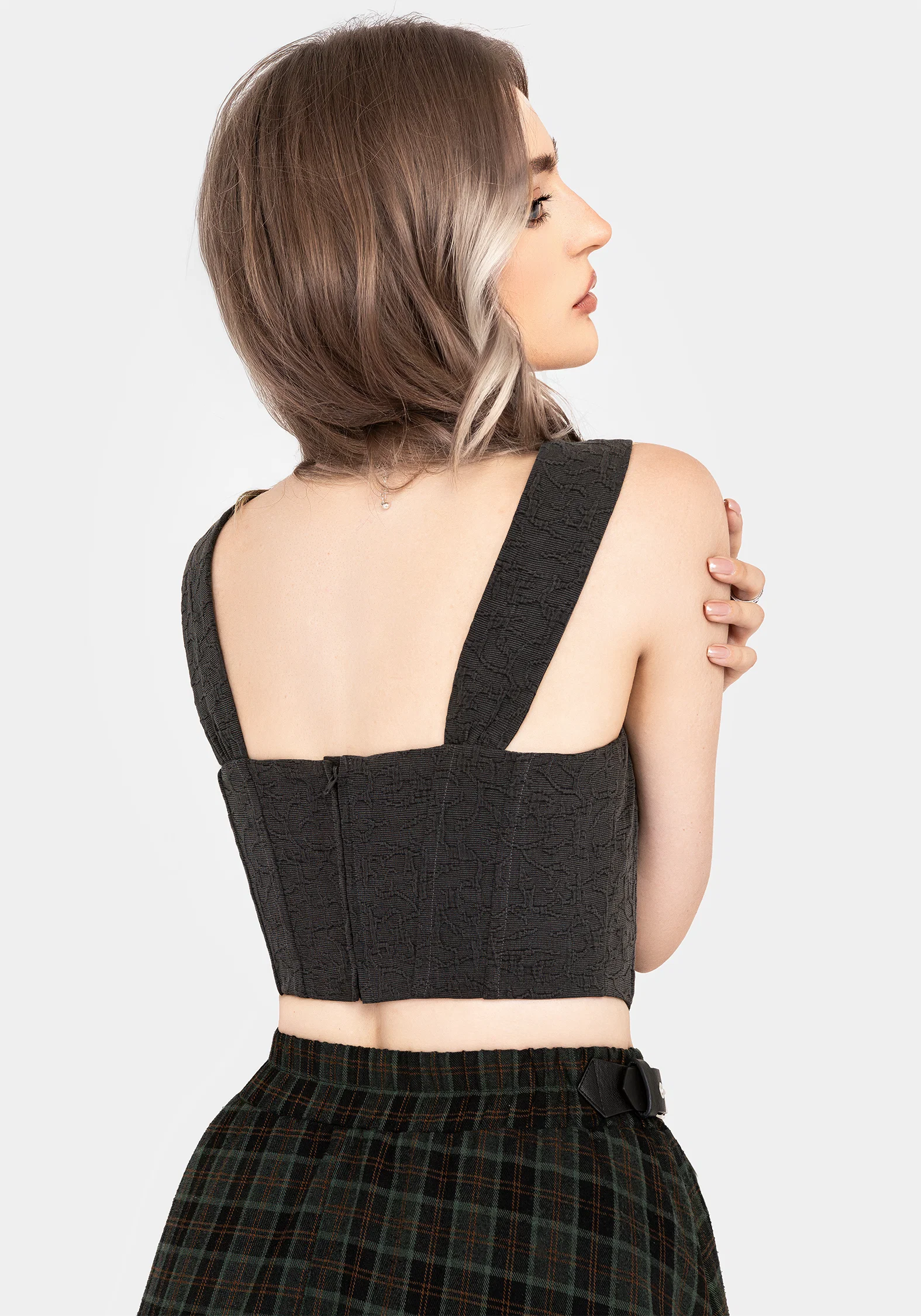 Ombra Button Front Sleeveless Corset Top - Image 3