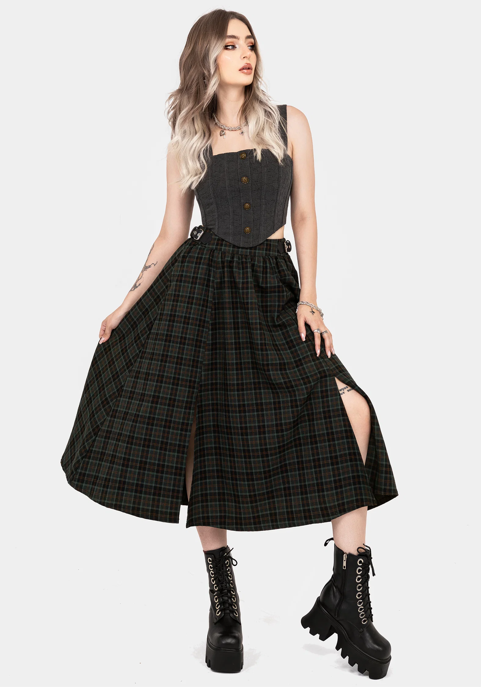 Ombra Button Front Sleeveless Corset Top - Image 5