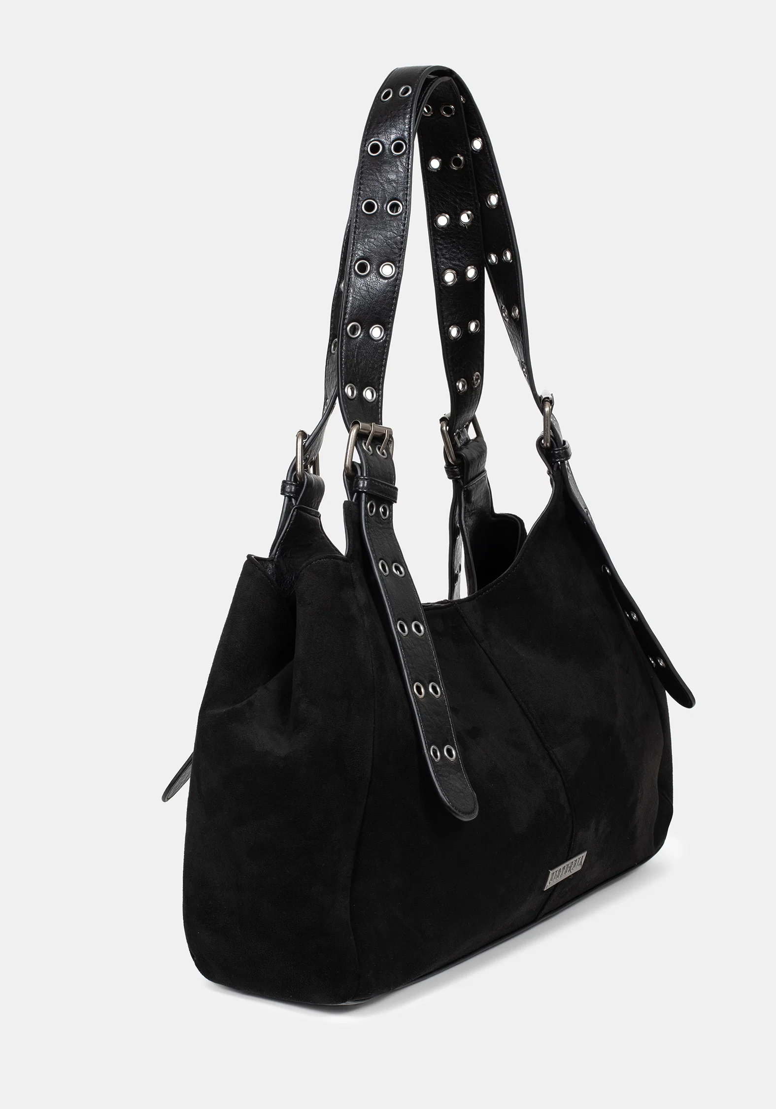 Ophelia Black Belted Shoulder Bag - Image 6