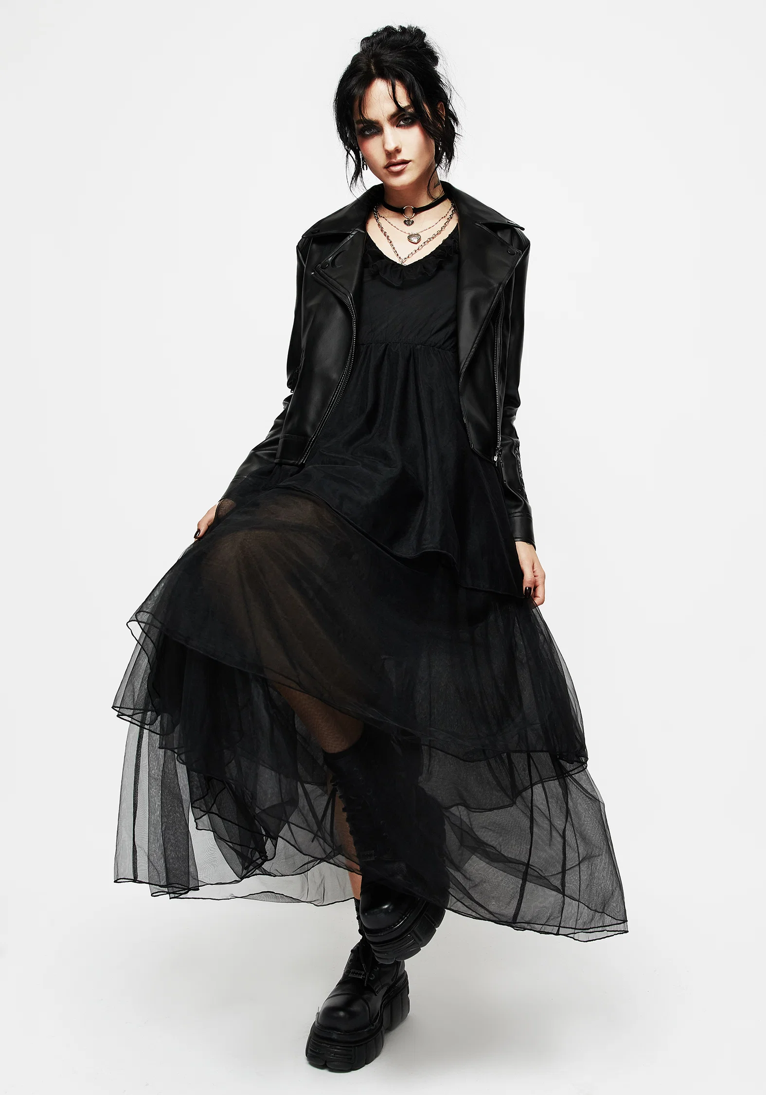 Opus Layered Tulle Apron Maxi Dress - Image 4