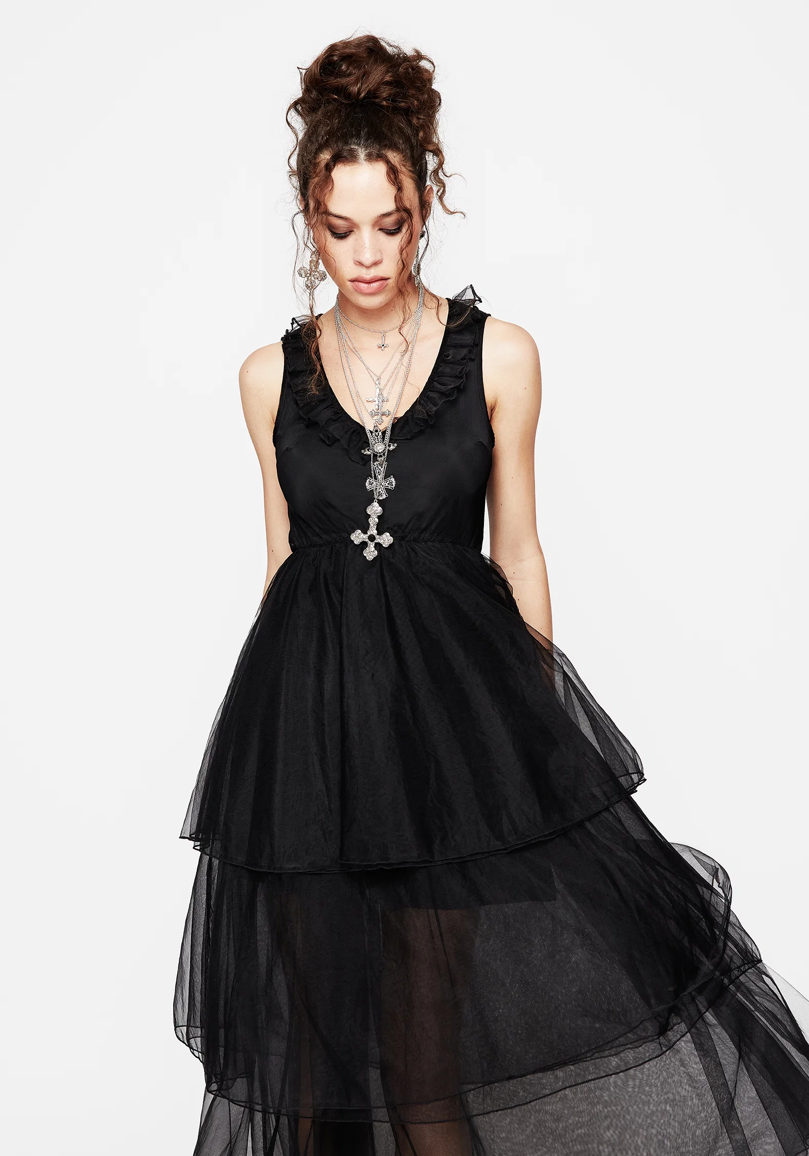 Opus Layered Tulle Apron Maxi Dress - Image 7