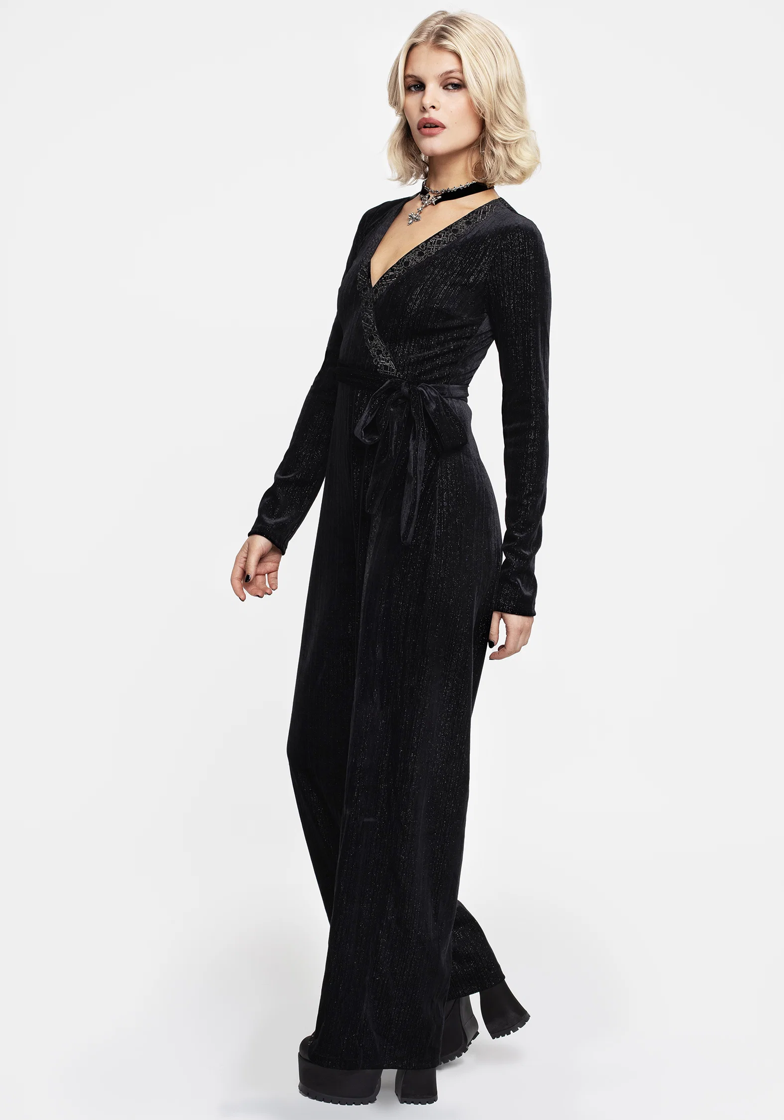 Otherworld Embroidered Faux Wrap Jumpsuit - Image 6