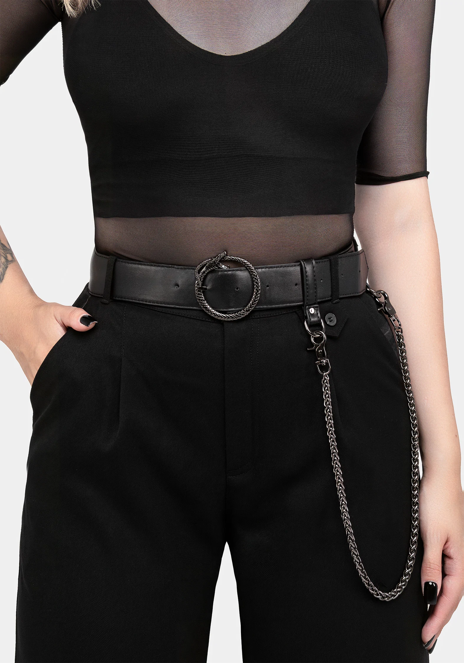 Ouroboros Snake Buckle Chain Belt - Image 3
